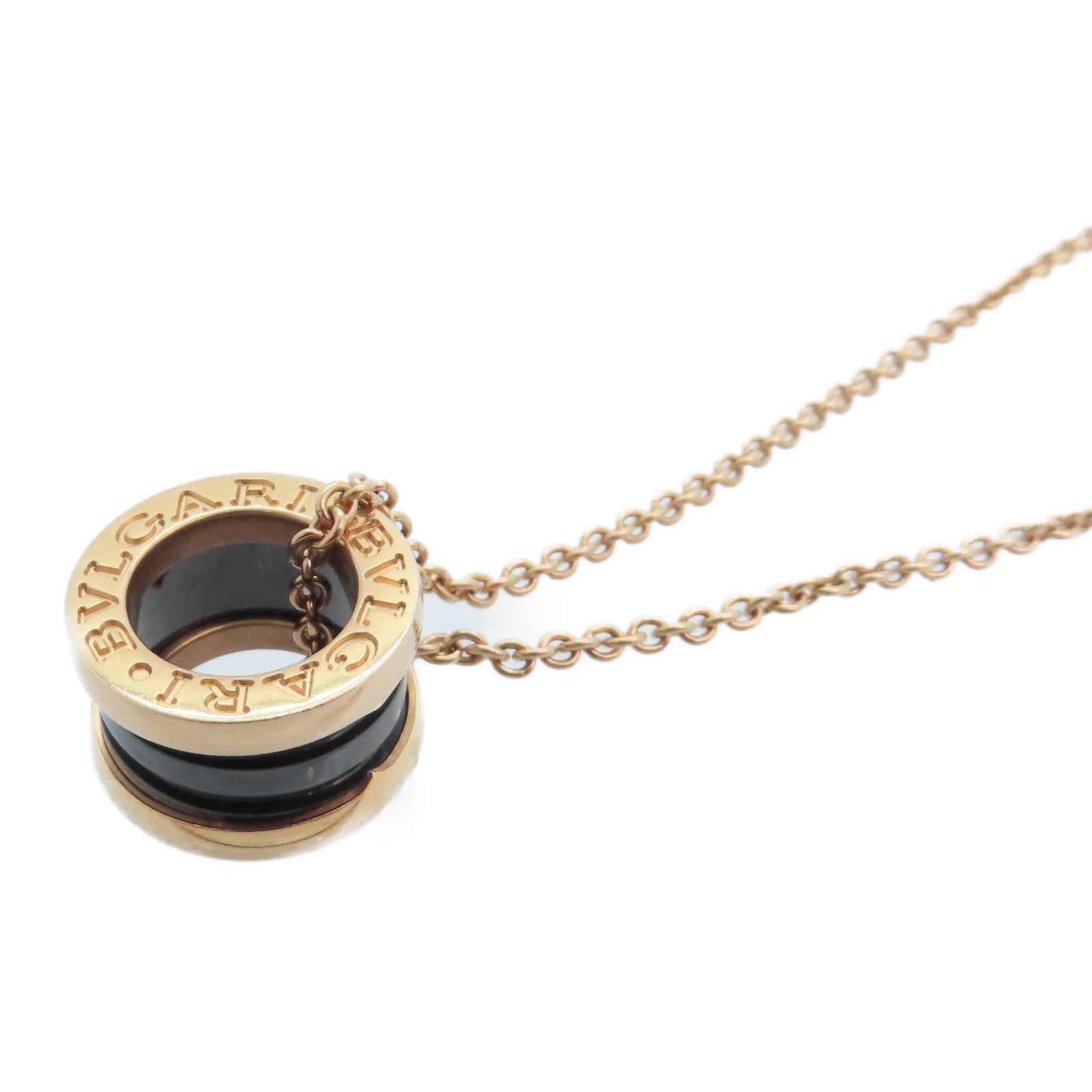 BVLGARI 18K玫瑰金/陶瓷B-zero1 Necklace金扣項鏈