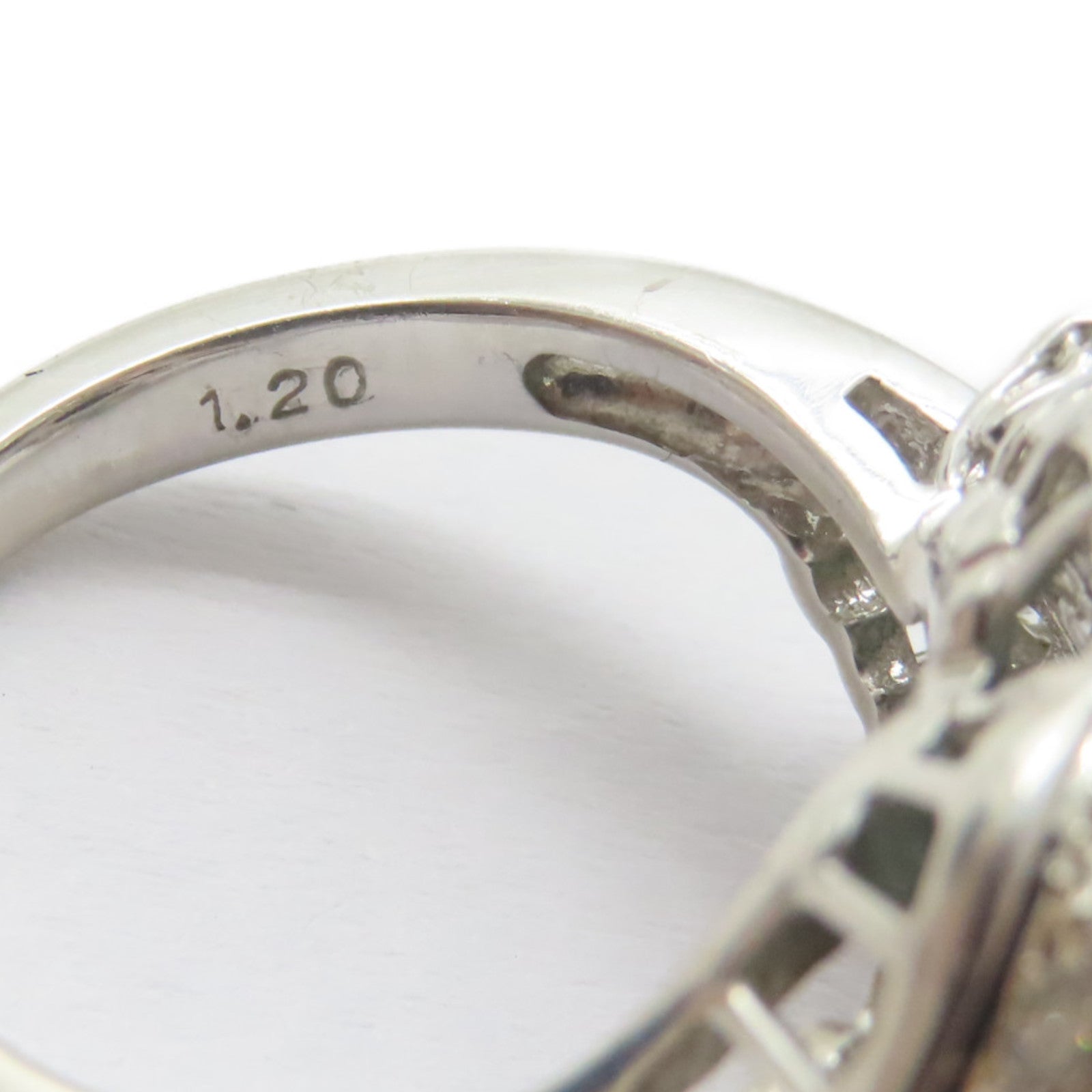 JEWELRY PT900鉑金Pearl Ring 珍珠13mm/1.2ct鑚石戒指US#6