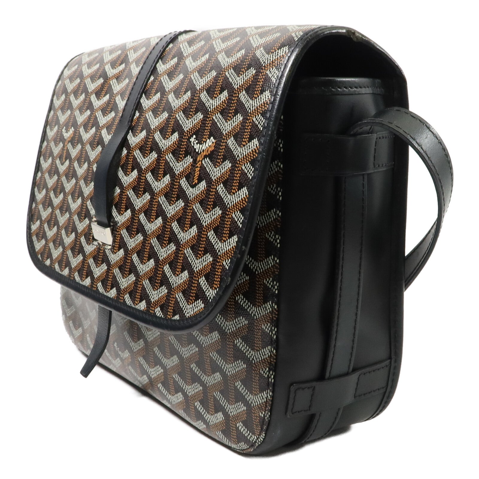 GOYARD 塗層帆布/牛皮皮革Belvedere 2 MM肩背袋