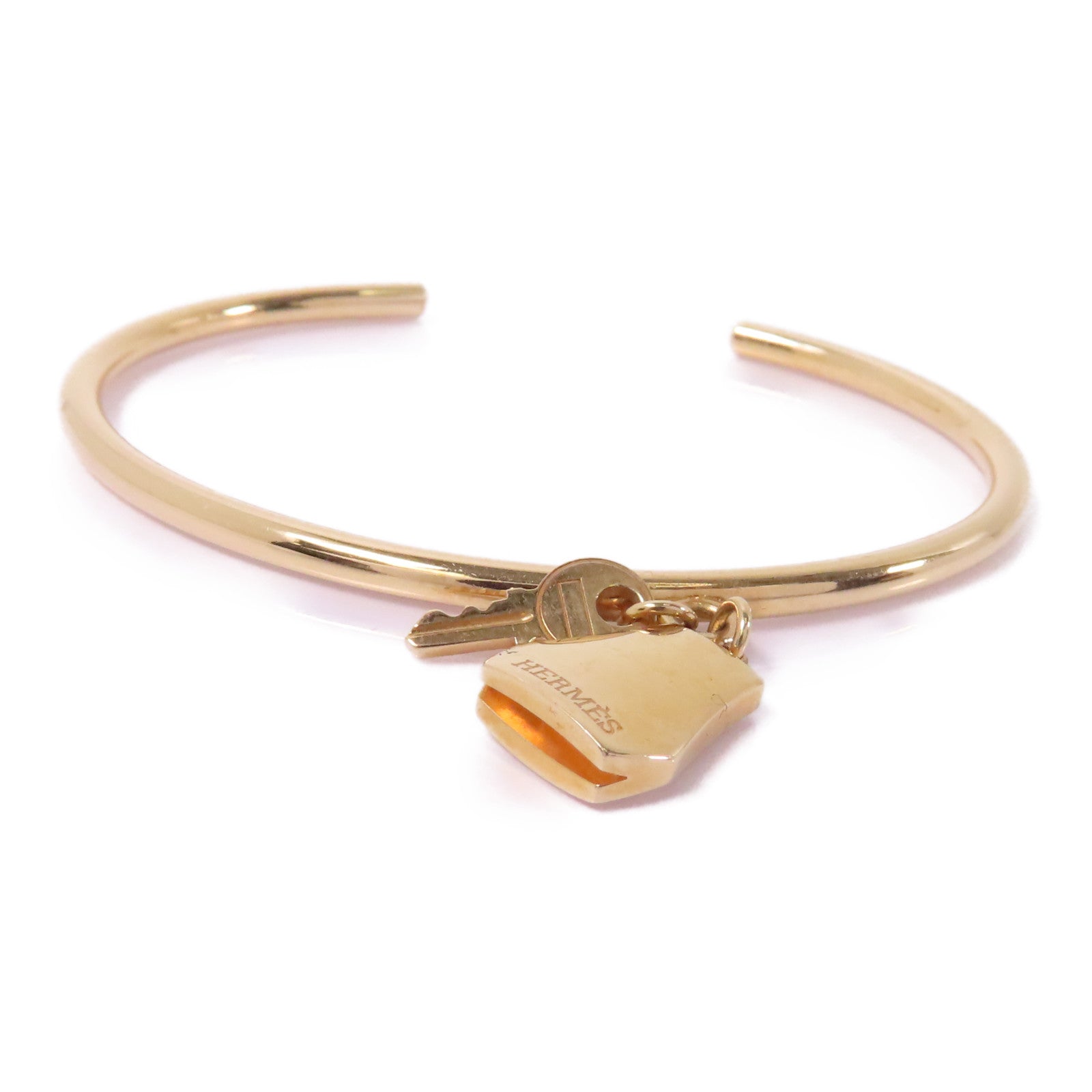 HERMES 18K玫瑰金Kelly Clochette Bracelet XS手鐲金色