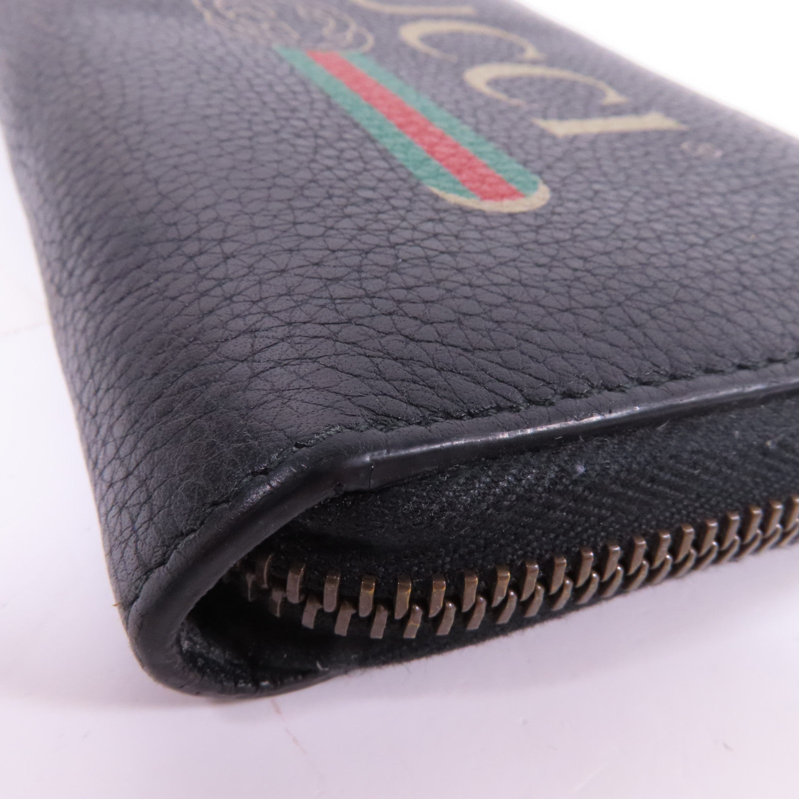 GUCCI 牛皮皮革Zipper Long Round Wallet金扣長錢包