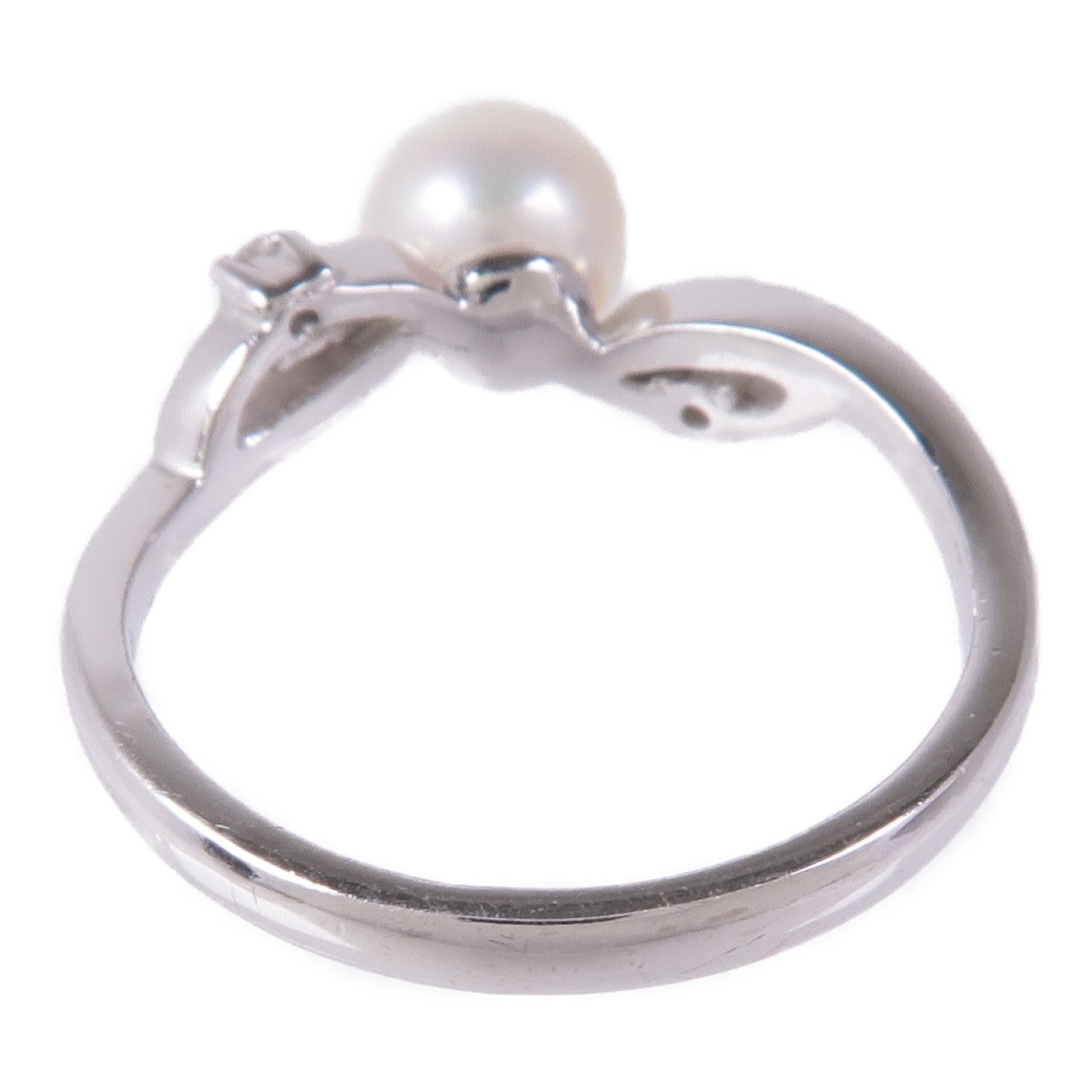 JEWELRY 【激減優惠】18K白金Pearl/Diamond Ring珍珠/鑽石戒指US#6