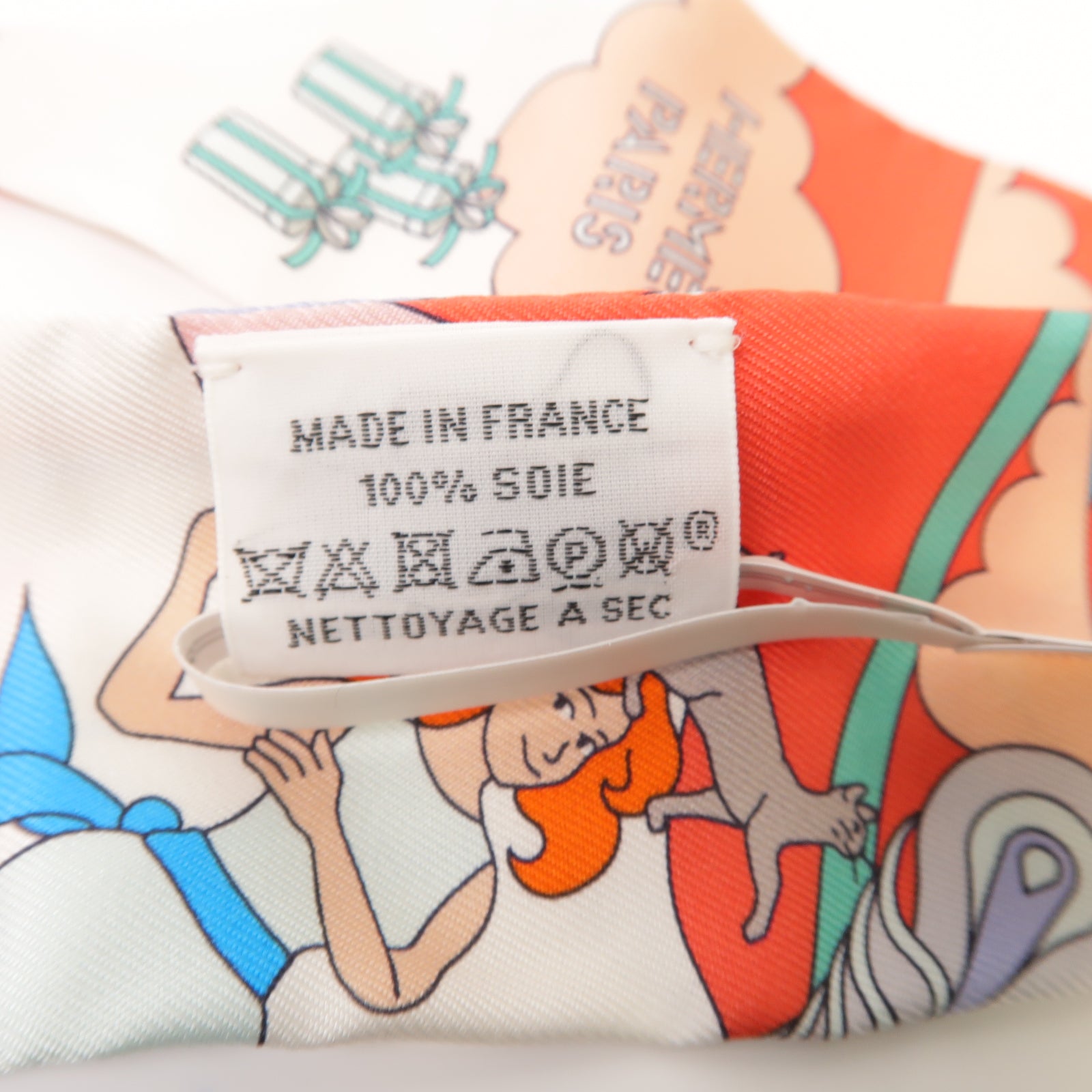 HERMES 【激減優惠】絲質Twilly絲巾橙色/彩色