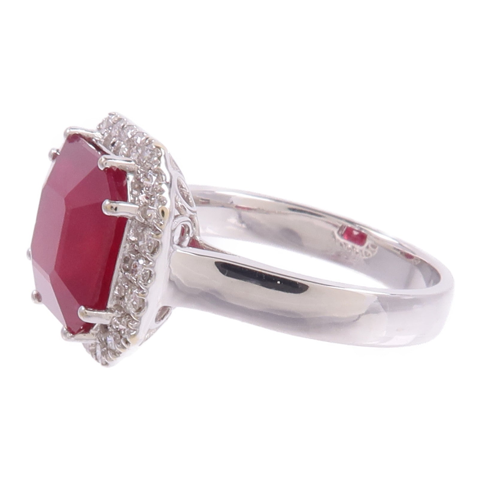 JEWELRY 18K白金Ruby Diamond Ring紅寶石/鑽石戒指