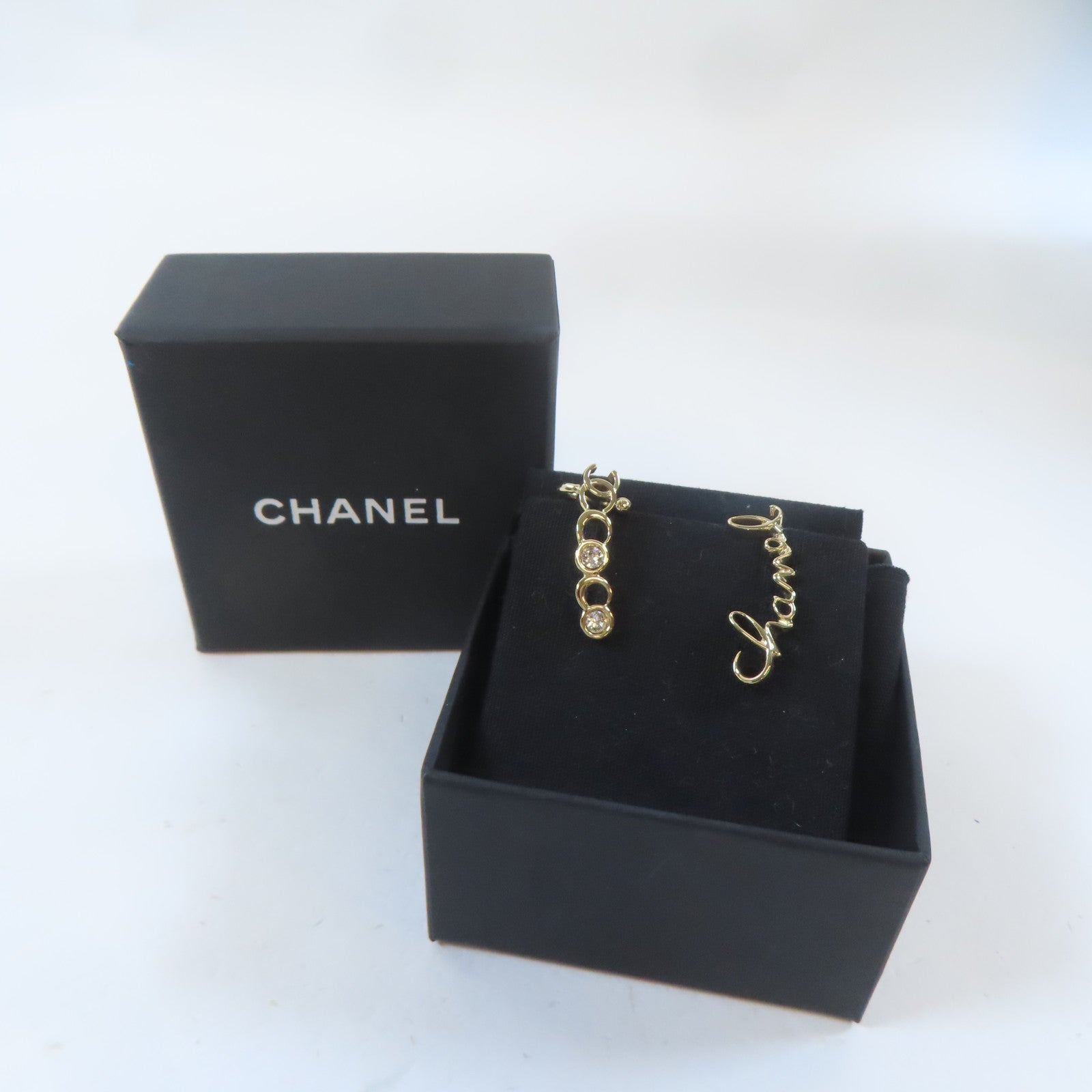 CHANEL 【激減優惠】金屬/水晶Pierced Earrings With Ear Cuffs耳環/耳夾金色