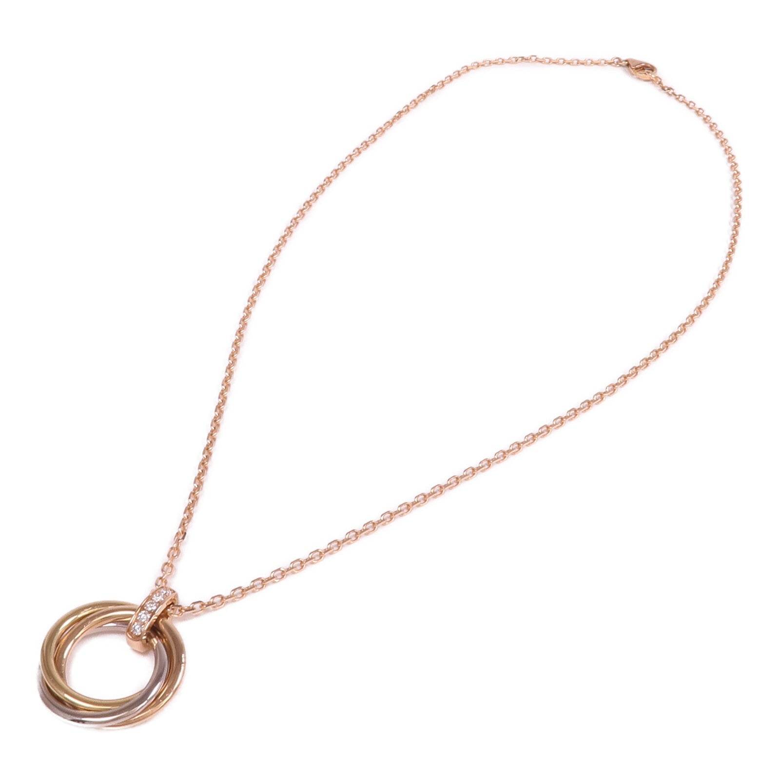 CARTIER 【激減優惠】18K白金/黃金/玫瑰金Trinity Diamond Necklace項鍊
