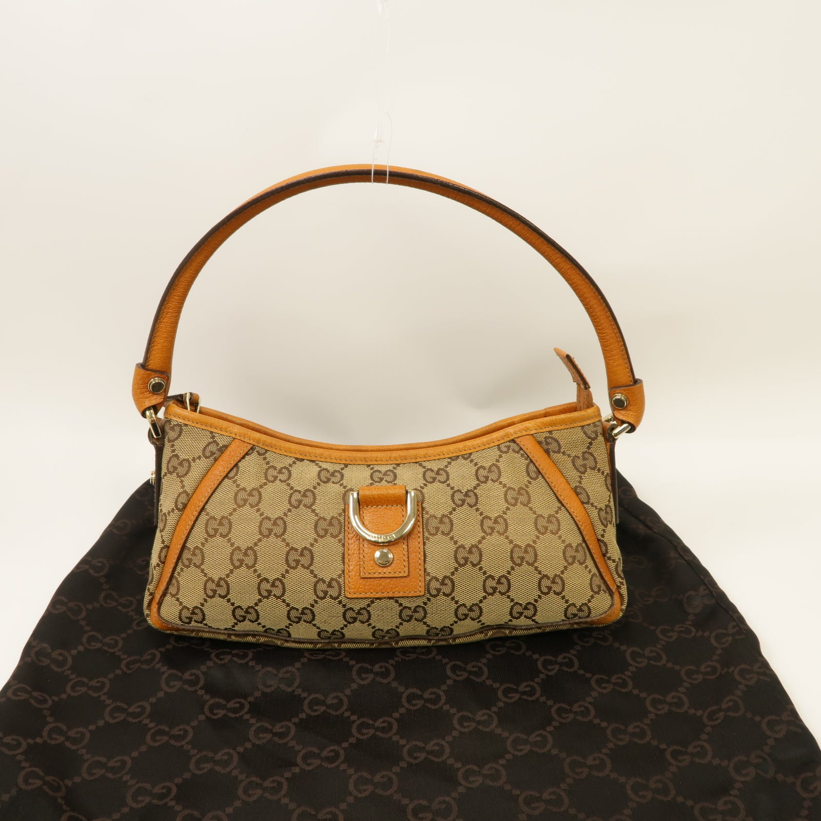 GUCCI 帆布Hand Bag金扣手挽袋橙色