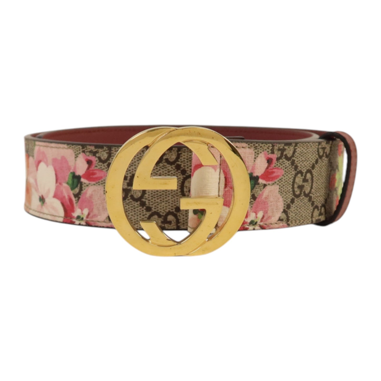 GUCCI 塗層帆布/皮革Belt 75cm金扣皮帶