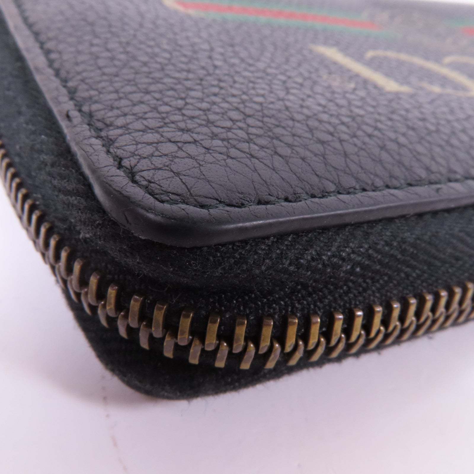 GUCCI 牛皮皮革Zipper Long Round Wallet金扣長錢包