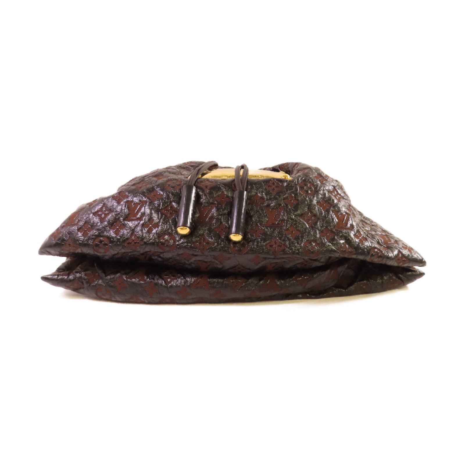 LOUIS VUITTON Monogram Envinil Squishy Inventeur Shoulder Bag Clutch金扣肩背袋啡色/黑色