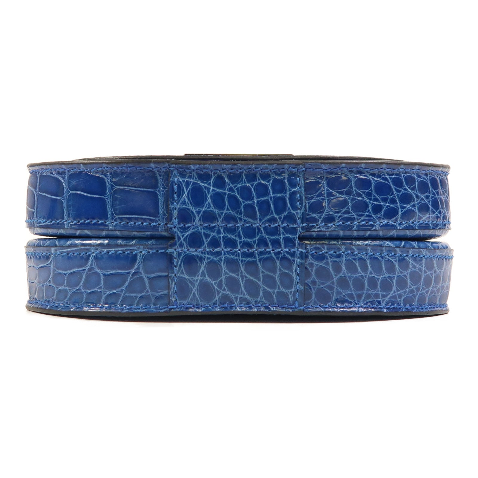 HERMES 鱷魚皮革Mini Mosaique銀扣肩背袋