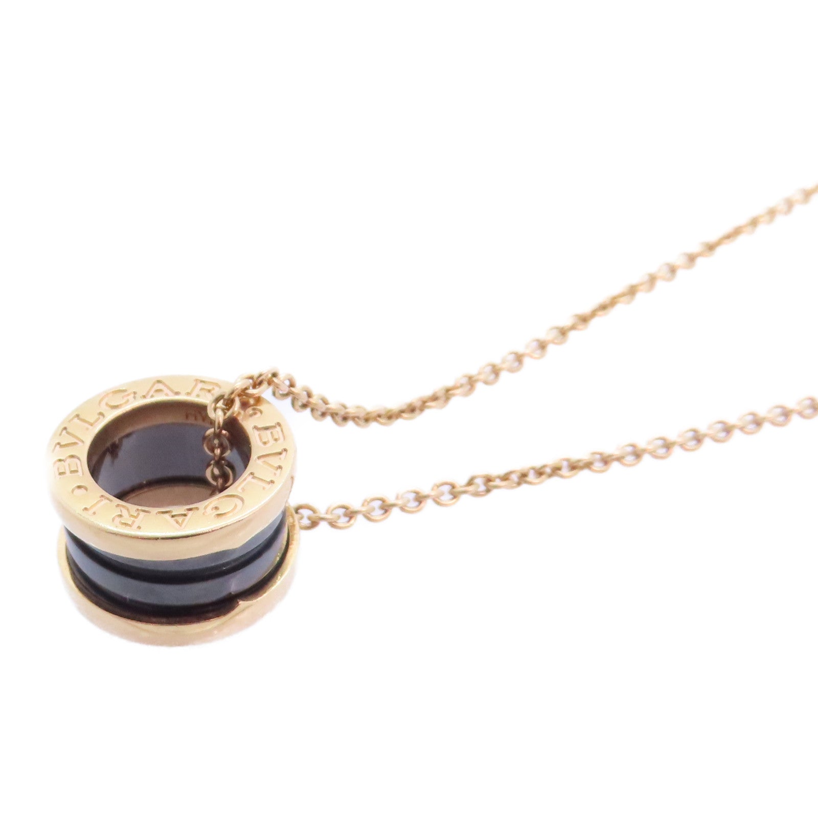 BVLGARI 18K玫瑰金/陶瓷B-zero1 Necklace金扣項鏈