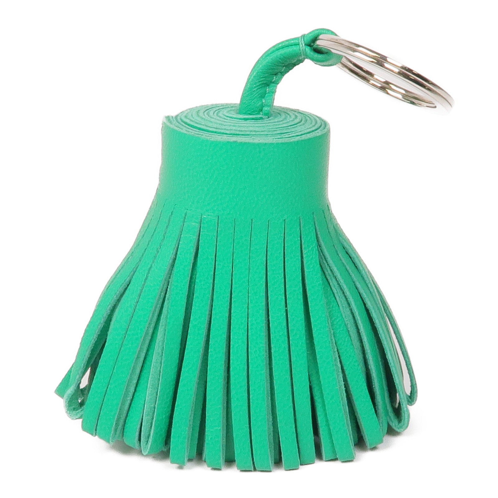 HERMES Milo皮革Carmen Key Ring銀扣鑰匙圈Bambou