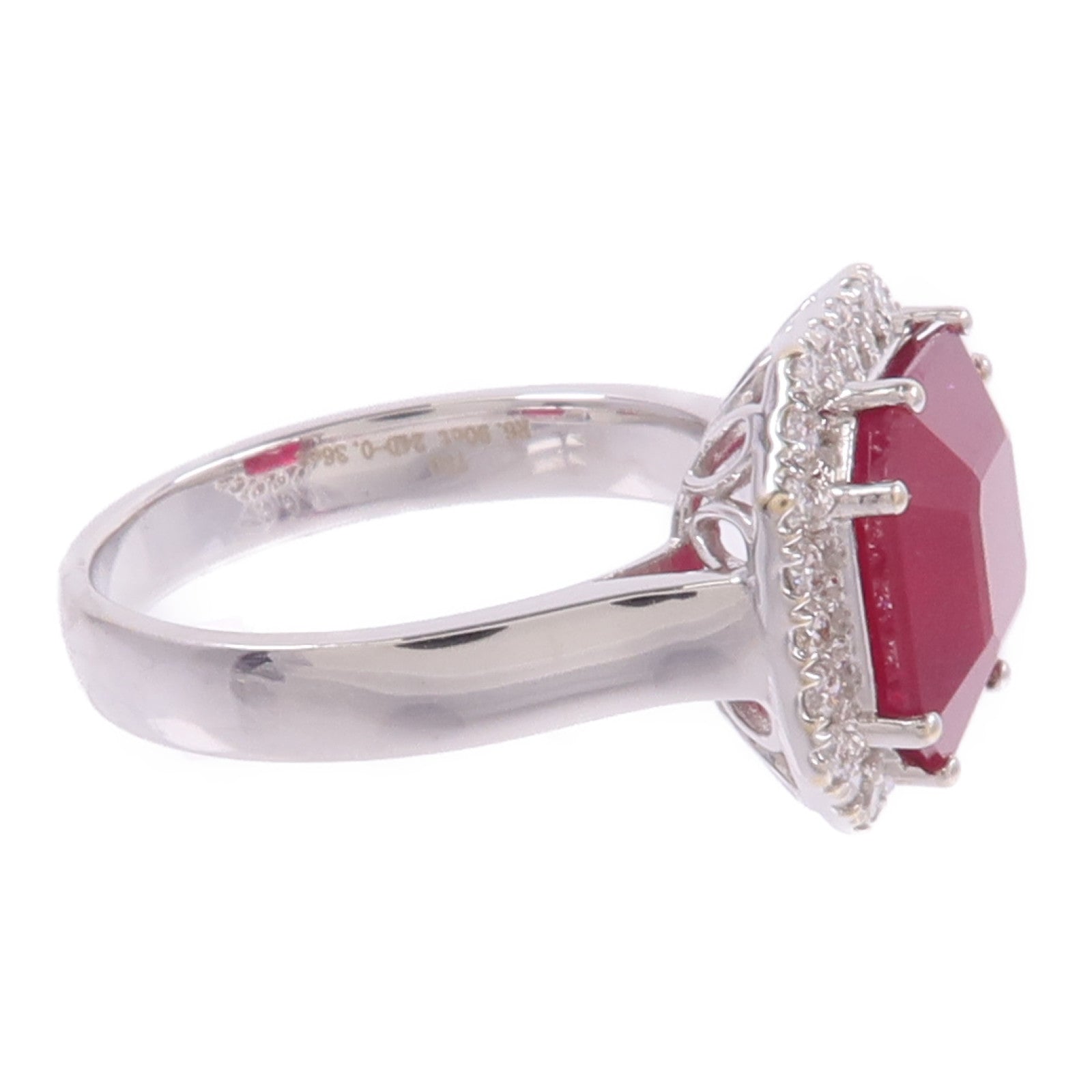 JEWELRY 18K白金Ruby Diamond Ring紅寶石/鑽石戒指