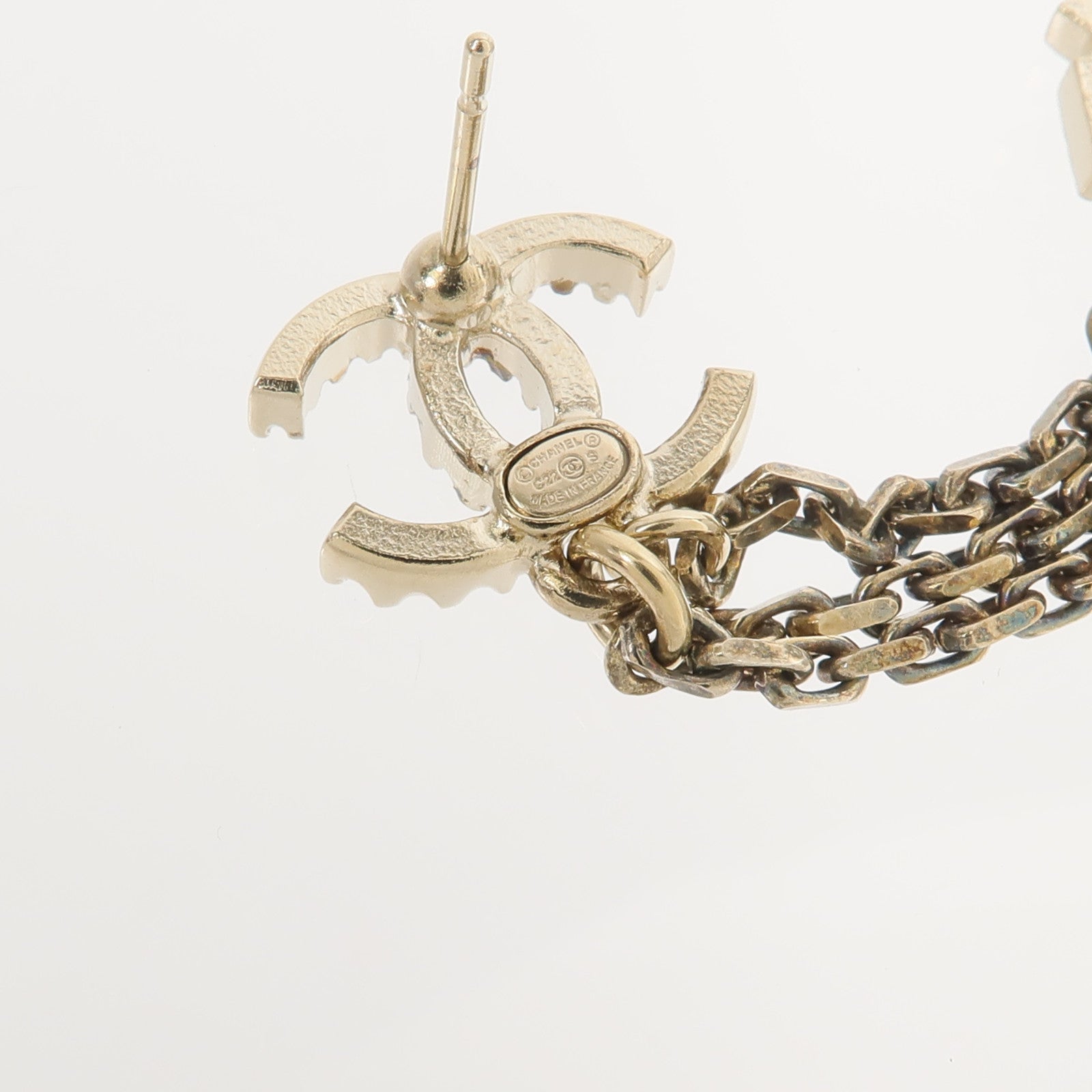 CHANEL 金屬Crystal Star 5 Drop CC Earrings耳環