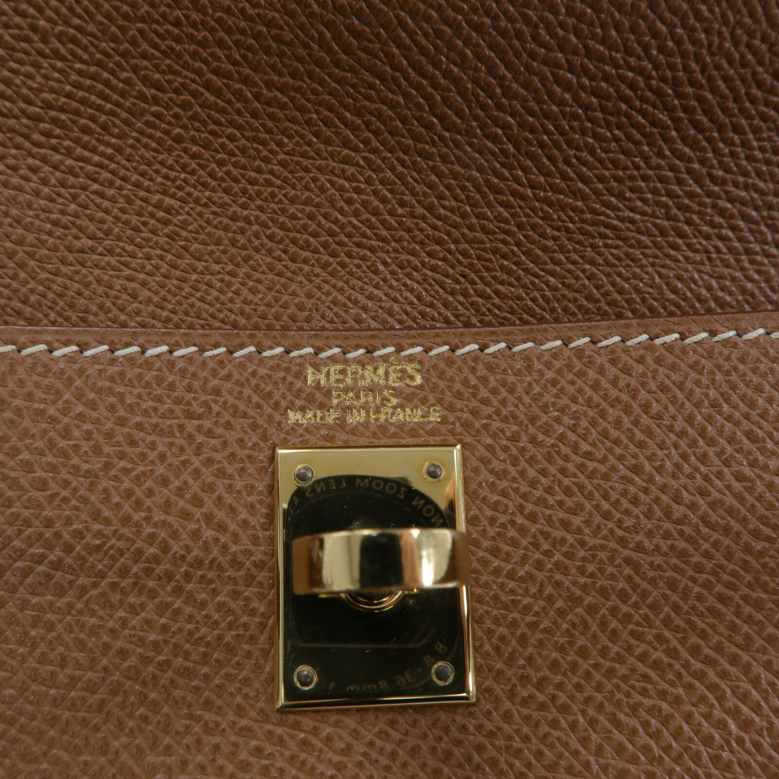 HERMES Epsom皮革Vintage Kelly Ado背包Gold