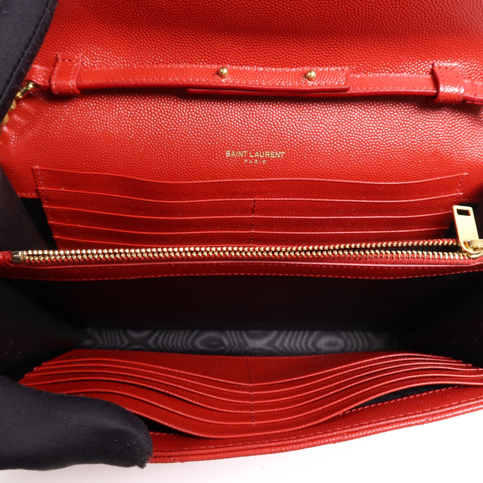 SAINT LAURENT 牛皮皮革Cassandre Envelope金扣鏈帶肩背袋