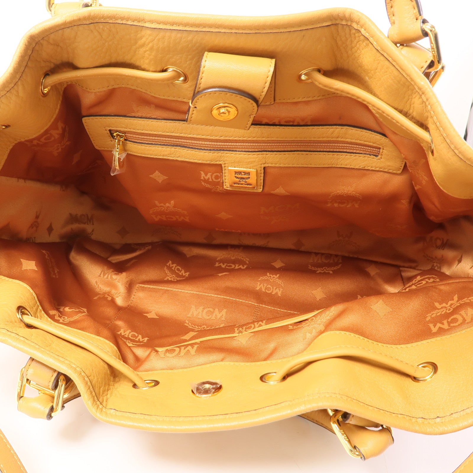 MCM 塗層帆布Shoulder Bag金扣手挽肩背兩用袋