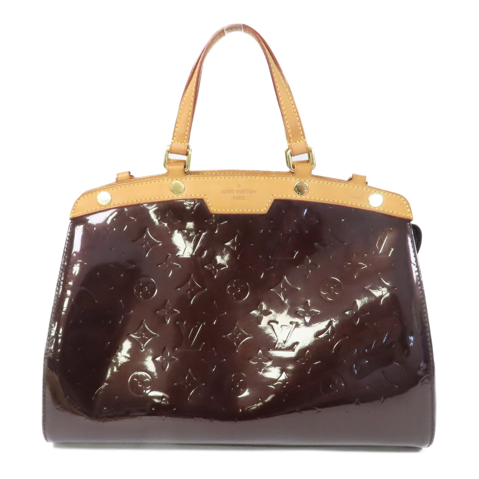 LOUIS VUITTON 【激減優惠】Vernis BreaMM金扣手挽袋紅色
