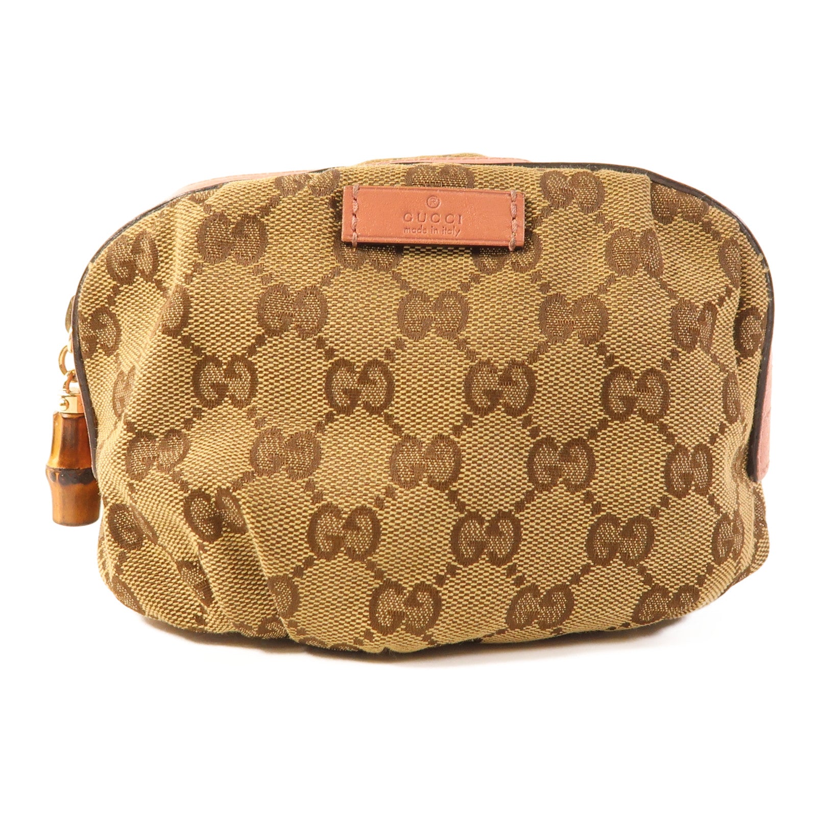 GUCCI 塗層帆布Pouch金扣化妝袋