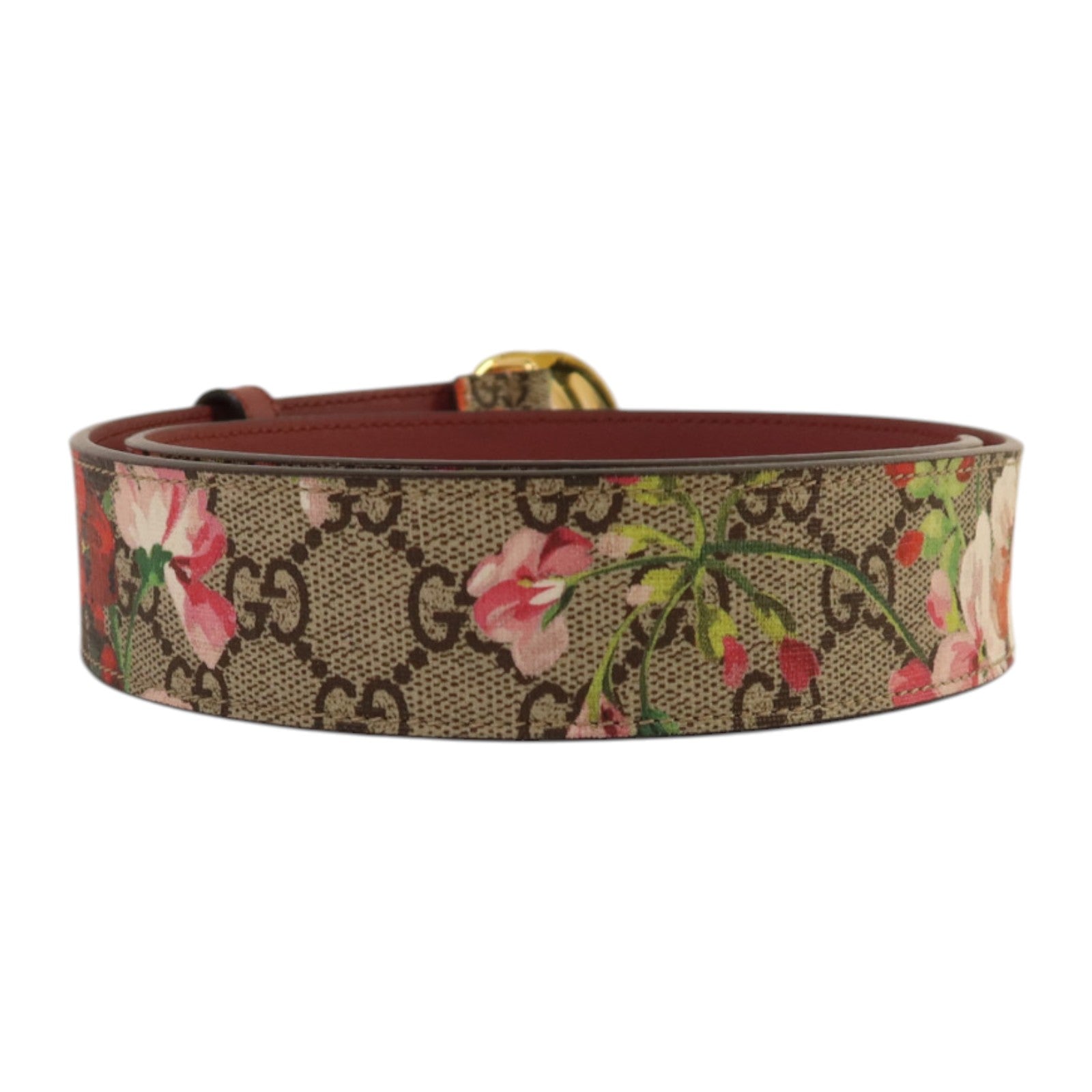 GUCCI 塗層帆布/皮革Belt 75cm金扣皮帶