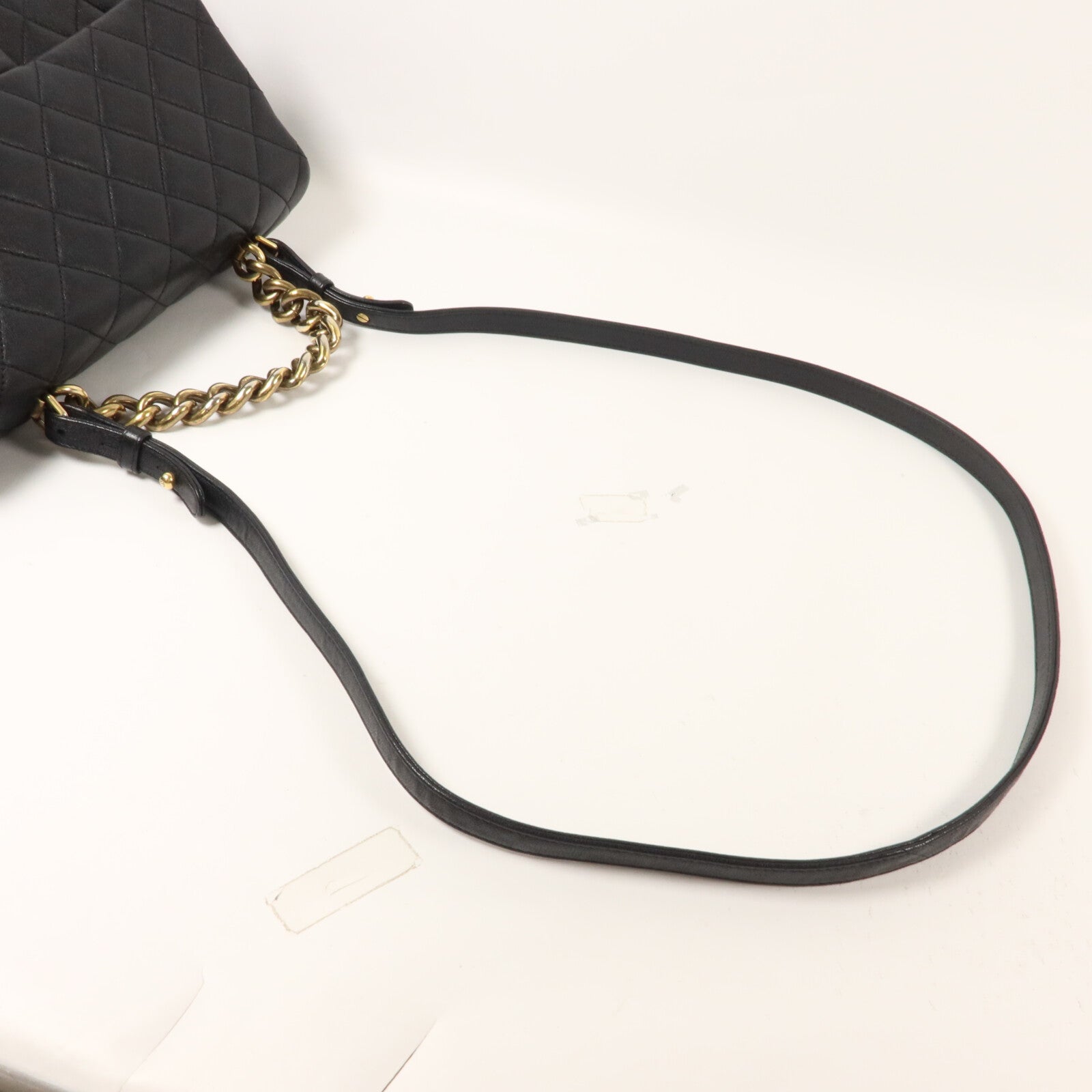 CHANEL 牛皮皮革Trapezio Flap Bag鏈帶手挽肩背兩用袋