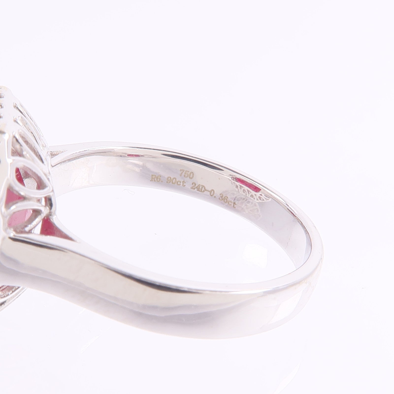 JEWELRY 18K白金Ruby Diamond Ring紅寶石/鑽石戒指