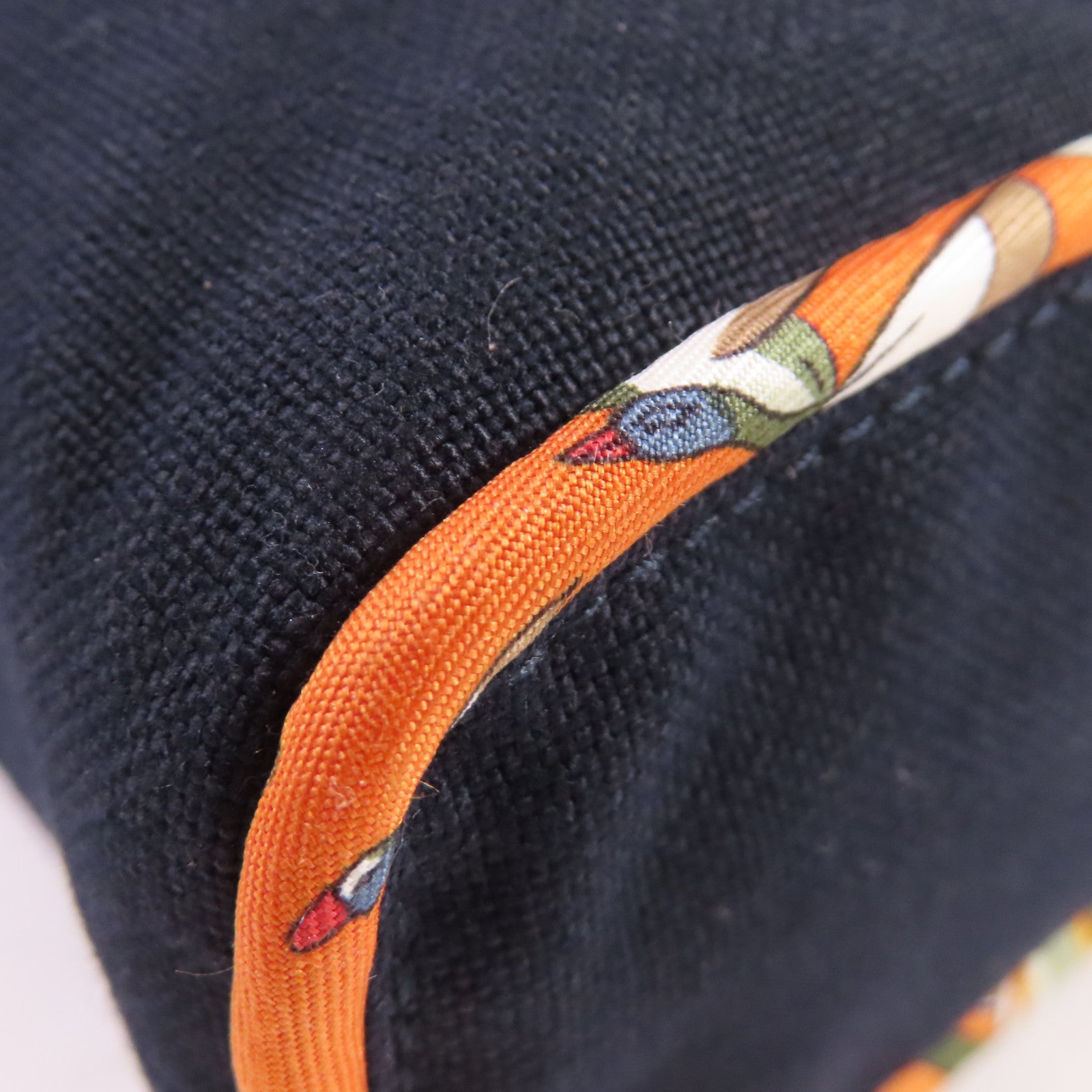 HERMES 帆布Tote Bag銀扣手挽袋深藍色