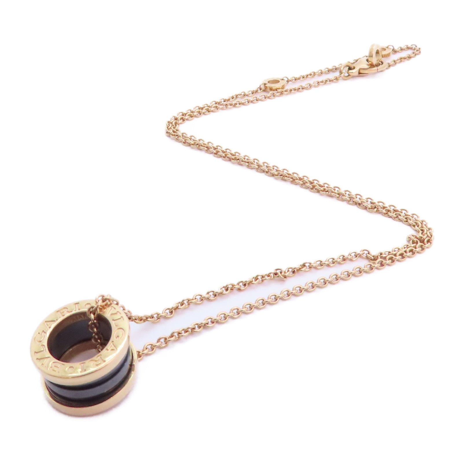 BVLGARI 18K玫瑰金/陶瓷B-zero1 Necklace金扣項鏈