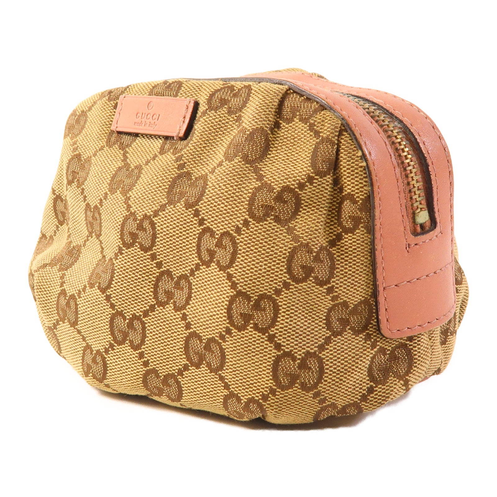 GUCCI 塗層帆布Pouch金扣化妝袋
