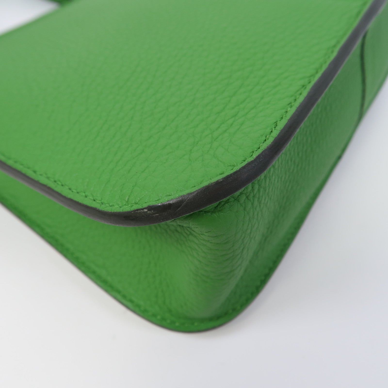 HERMES Clemence皮革Halzan 25銀扣手挽肩背兩用袋Vert Yucca絲蘭綠色