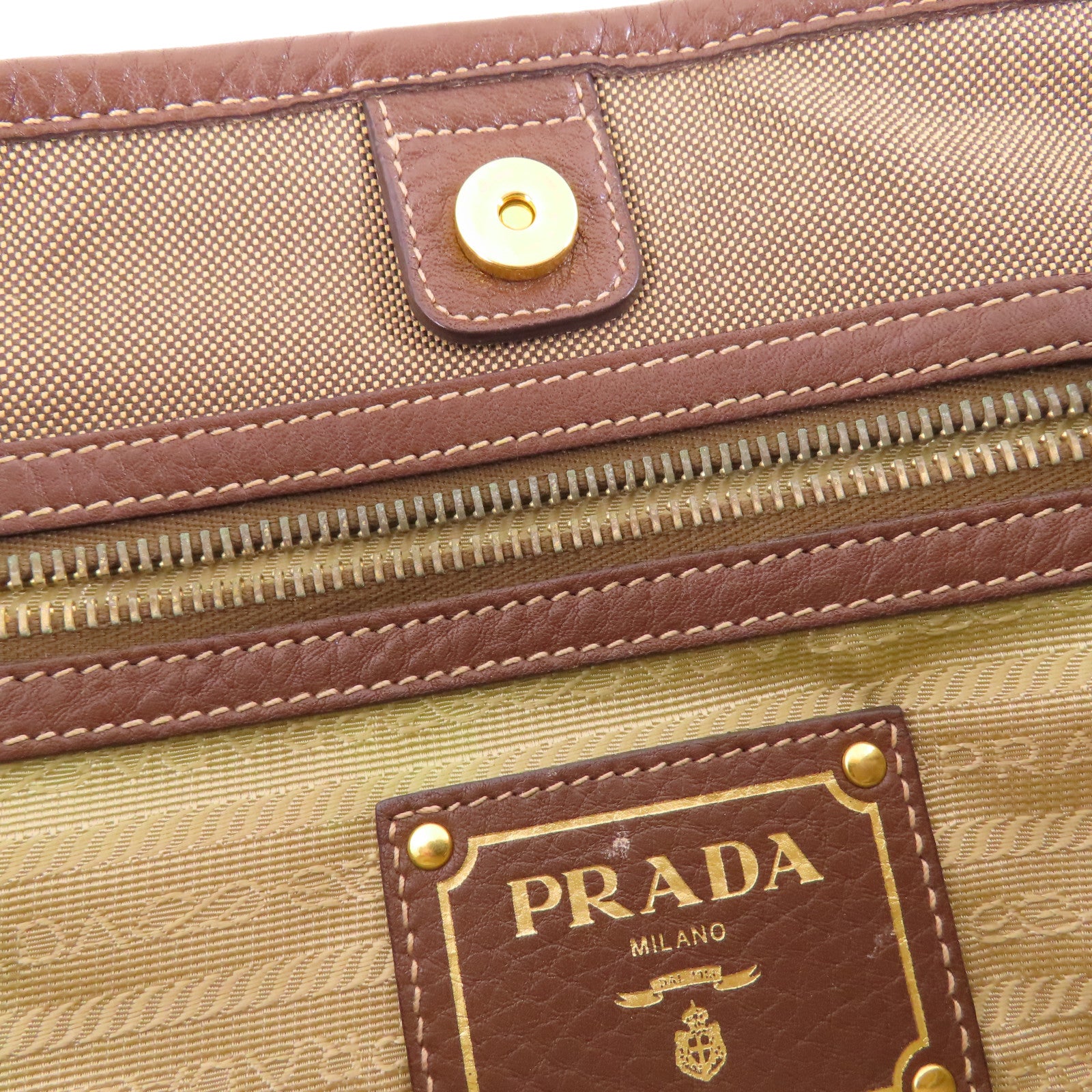 PRADA 帆布Shoulder Bag金扣肩背袋