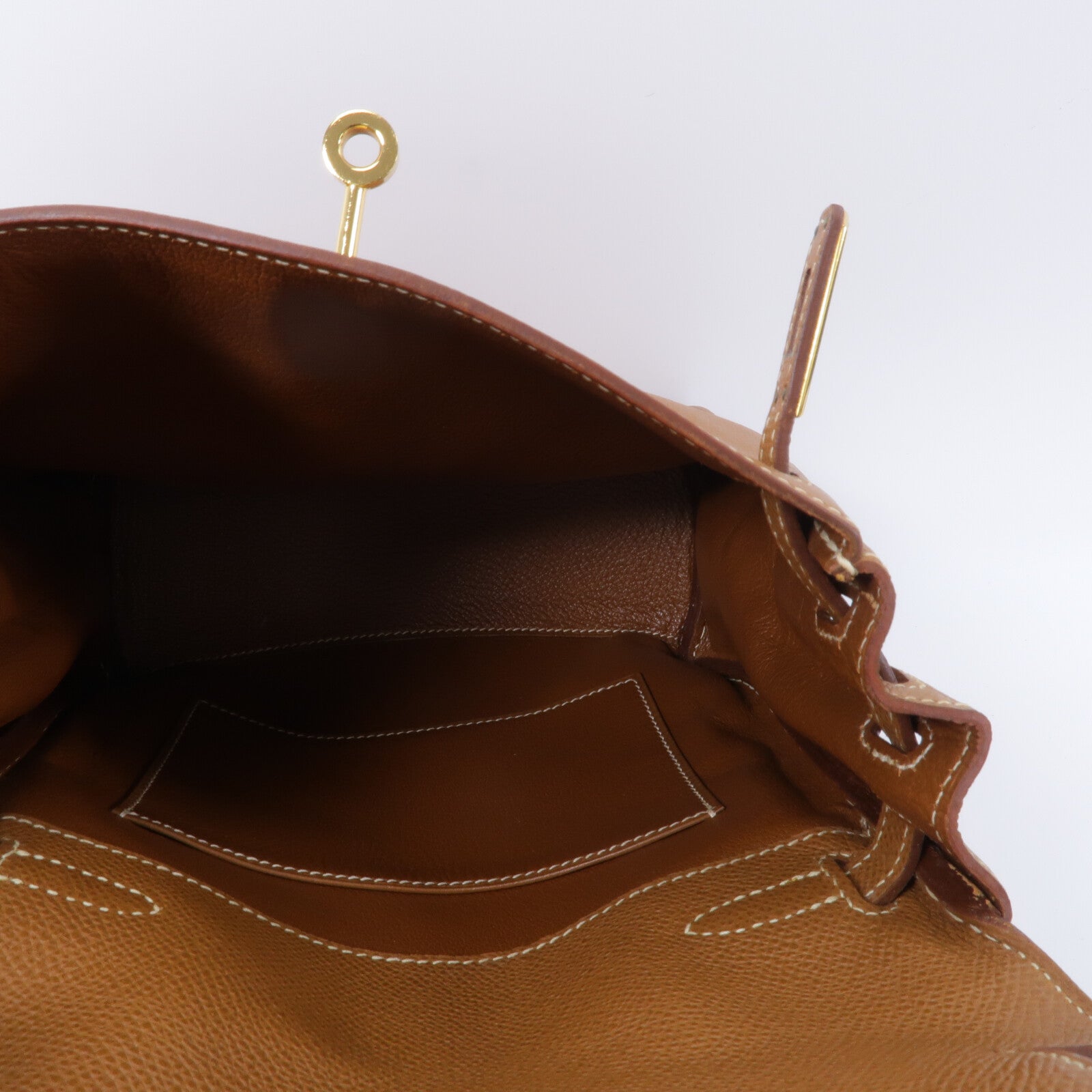HERMES Epsom皮革Vintage Kelly Ado背包Gold