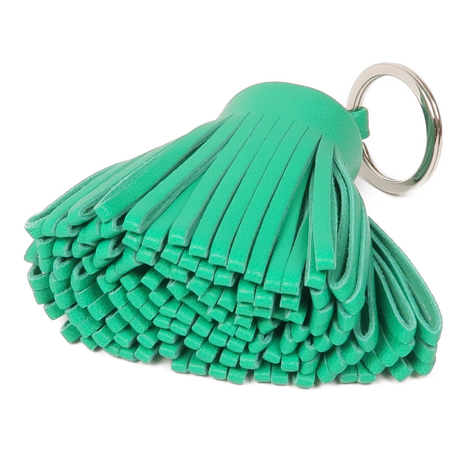 HERMES Milo皮革Carmen Key Ring銀扣鑰匙圈Bambou