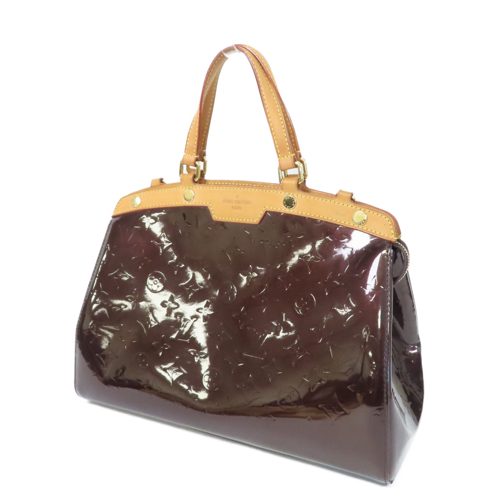 LOUIS VUITTON 【激減優惠】Vernis BreaMM金扣手挽袋紅色