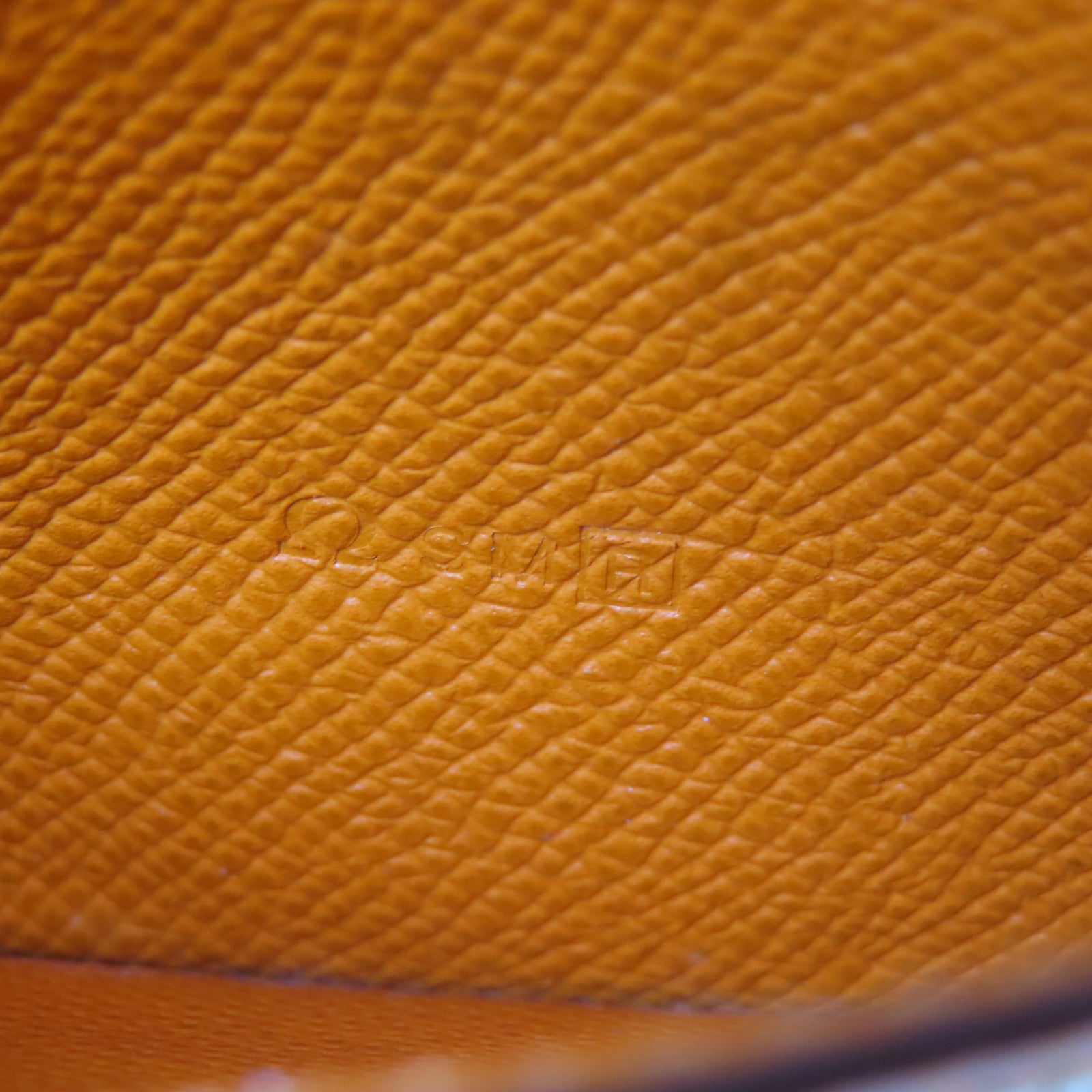 HERMES Epsom皮革Bearn Long Wallet折叠錢包經典橘色