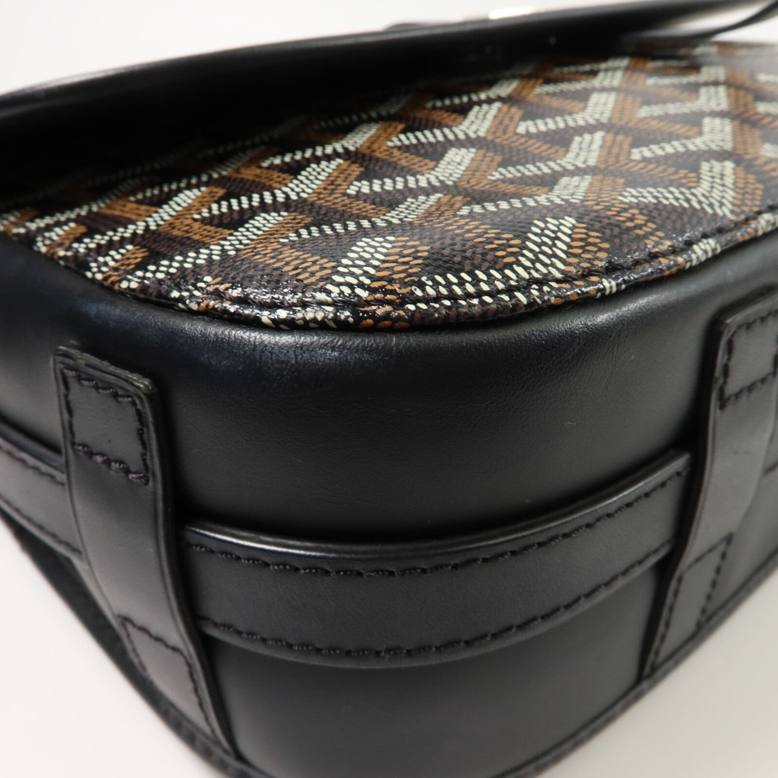 GOYARD 塗層帆布/牛皮皮革Belvedere 2 MM肩背袋