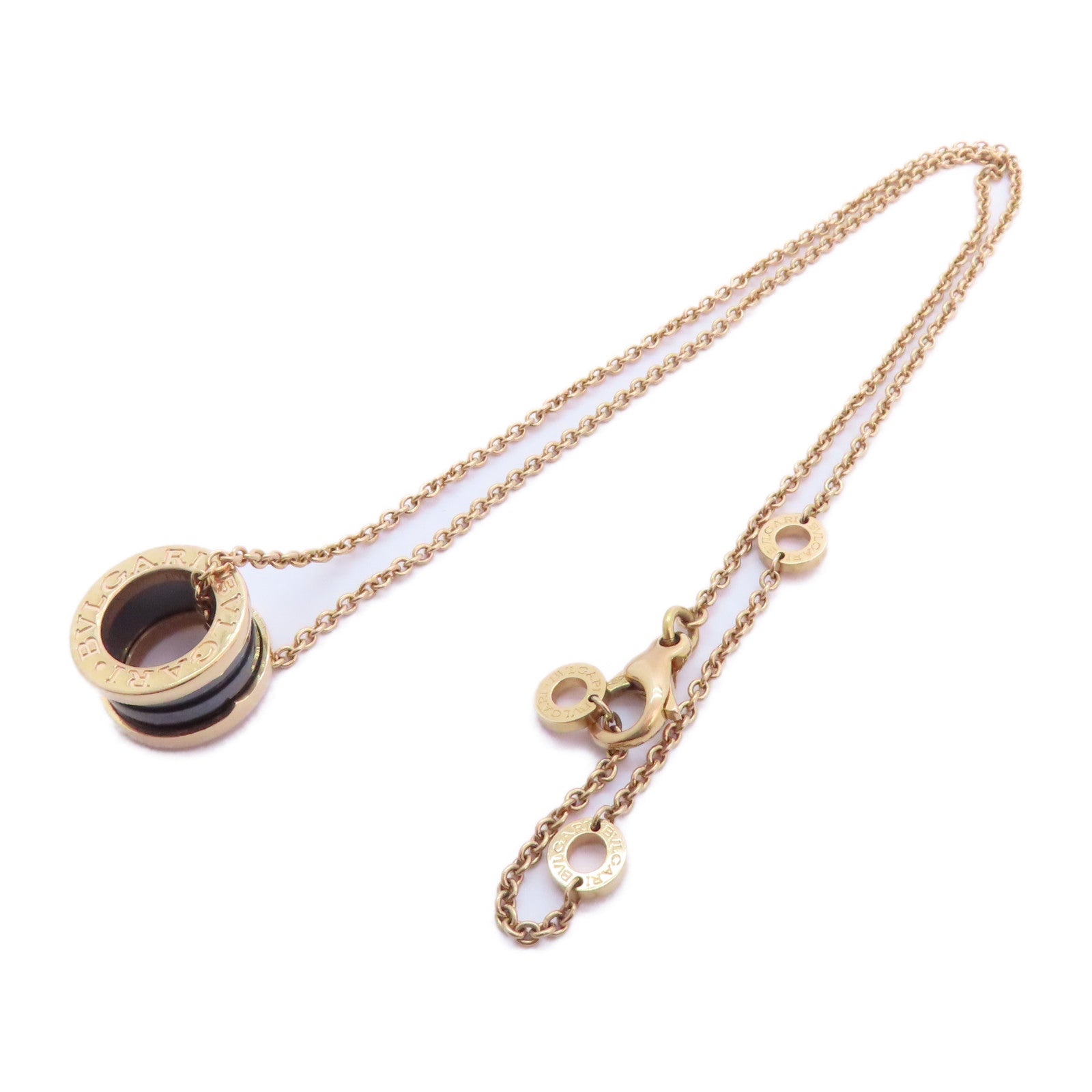 BVLGARI 18K玫瑰金/陶瓷B-zero1 Necklace金扣項鏈