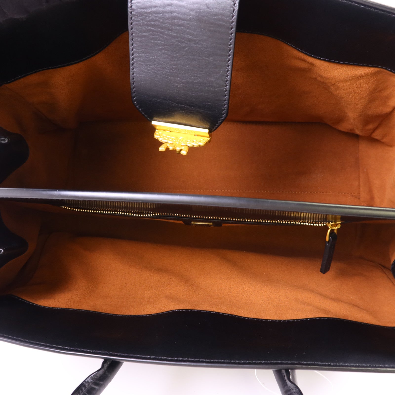 MCM 塗層帆布/牛皮皮革Visetos金扣手挽袋