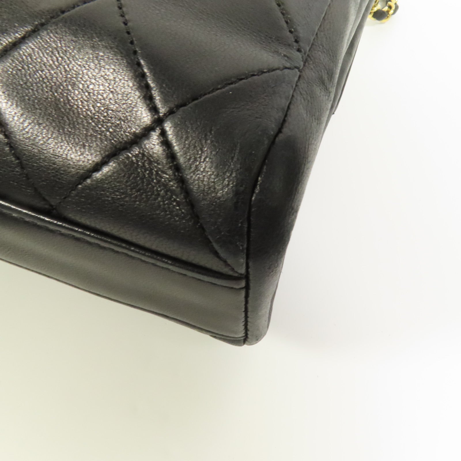 CHANEL 羊皮皮革Vintage Matelasse Shoulder Bag金扣鏈帶肩背袋