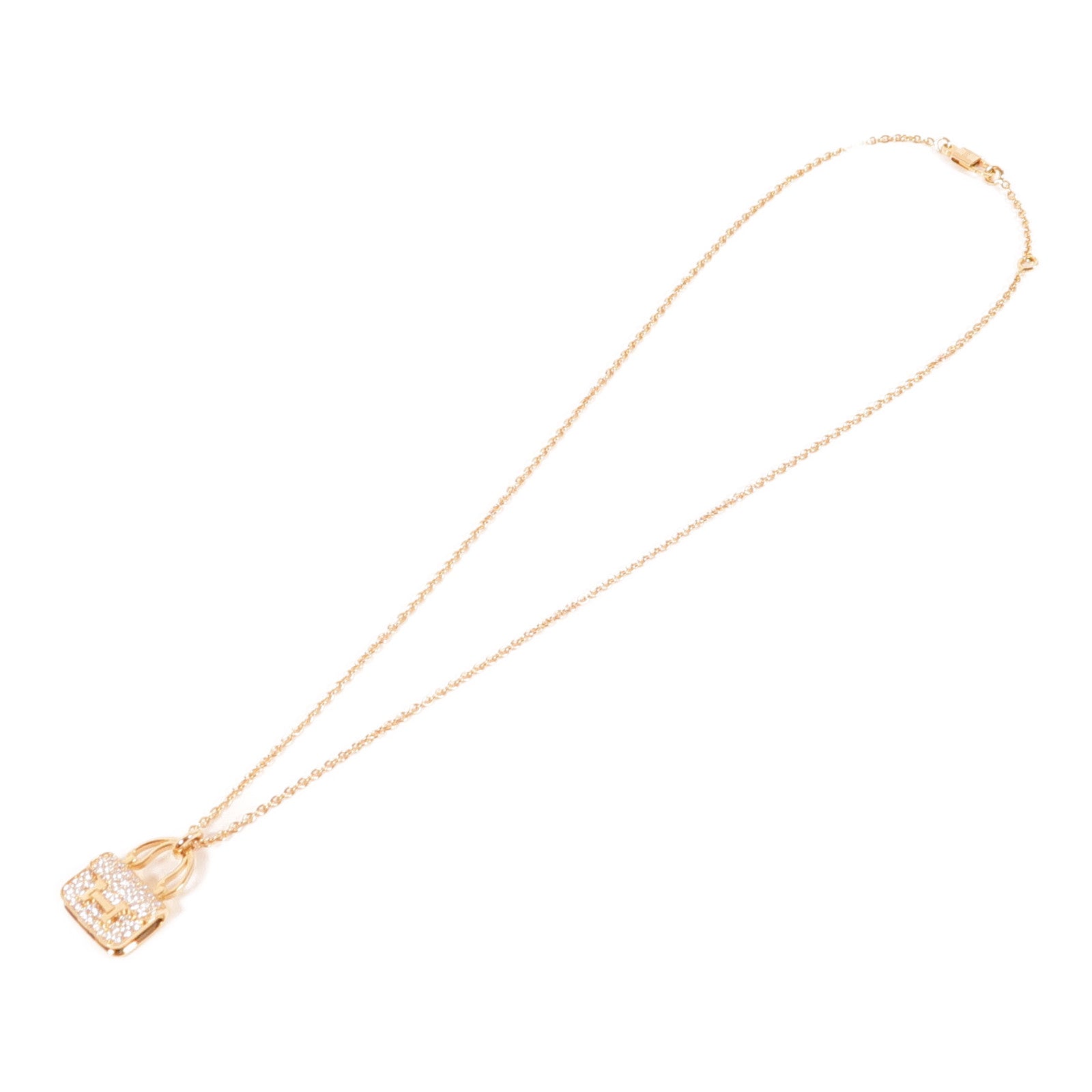 HERMES 18K玫瑰金Amulettes Constance Pendant項鍊