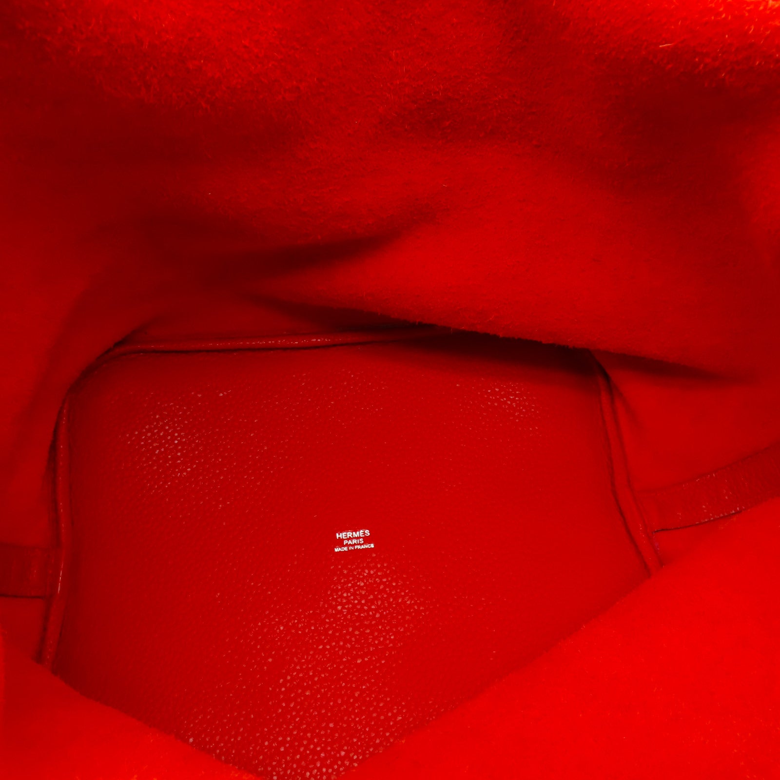 HERMES 【激減優惠】Clemence皮革Picotin GM銀扣手挽袋紅色