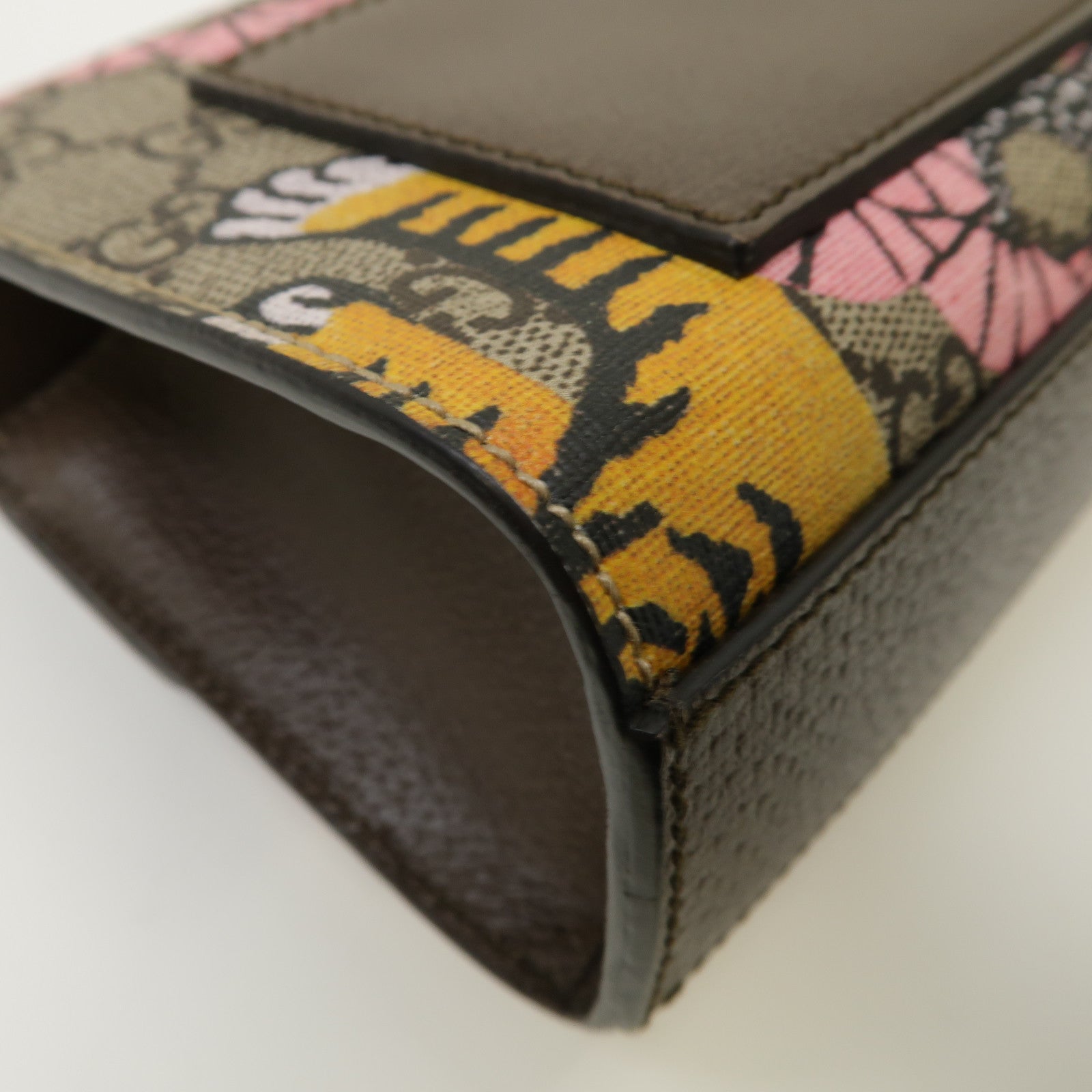 GUCCI 【激減優惠】塗層帆布Padlock GG金扣鏈帶肩背袋啡色