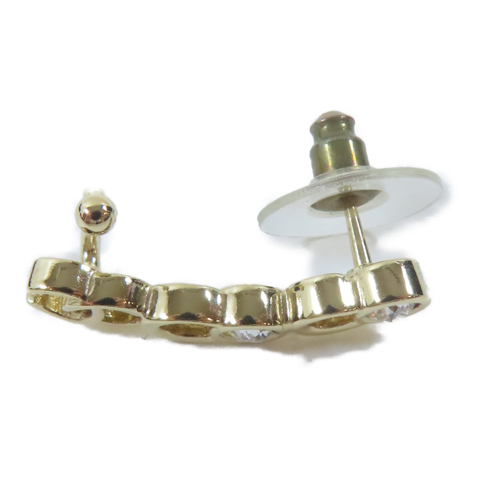 CHANEL 【激減優惠】金屬/水晶Pierced Earrings With Ear Cuffs耳環/耳夾金色