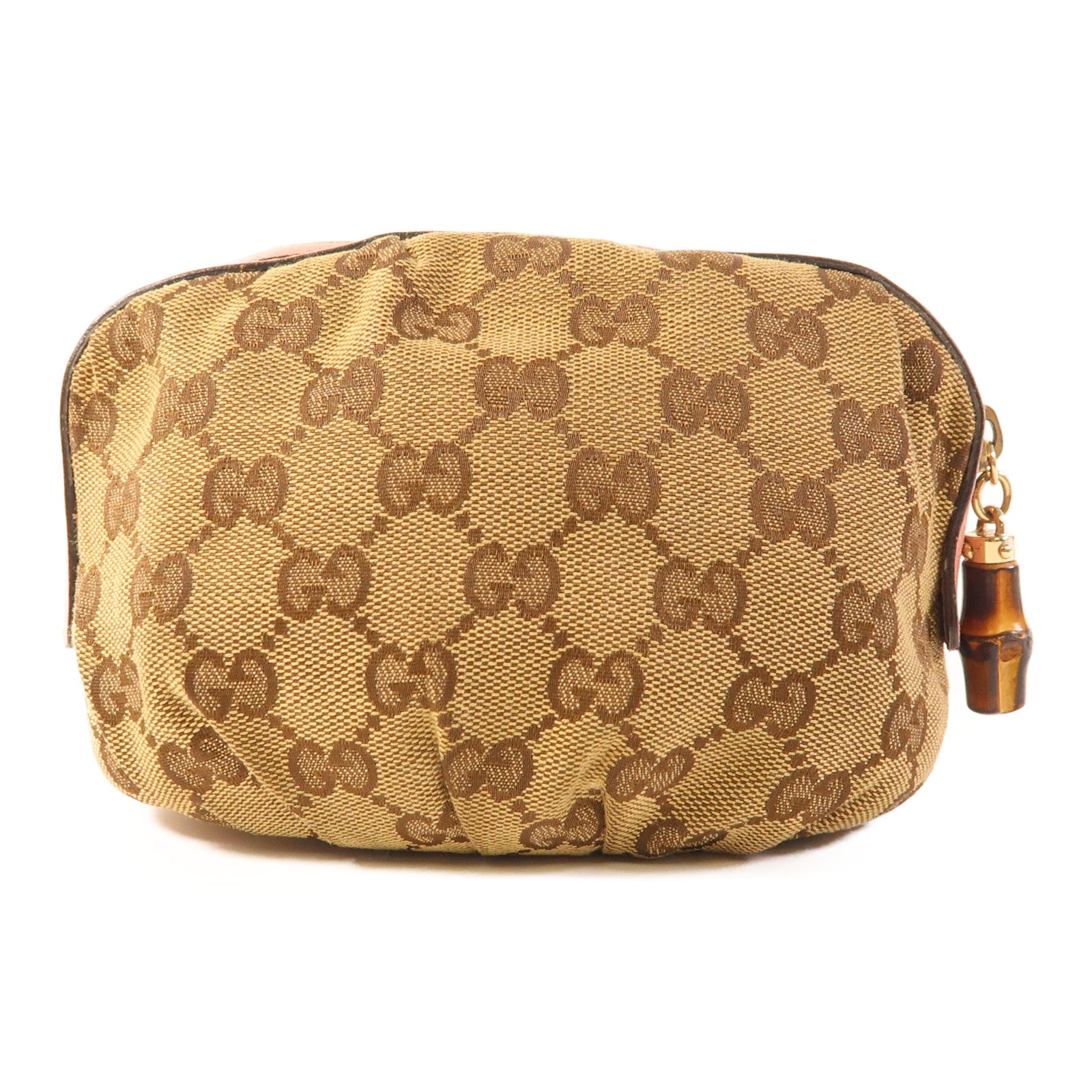 GUCCI 塗層帆布Pouch金扣化妝袋