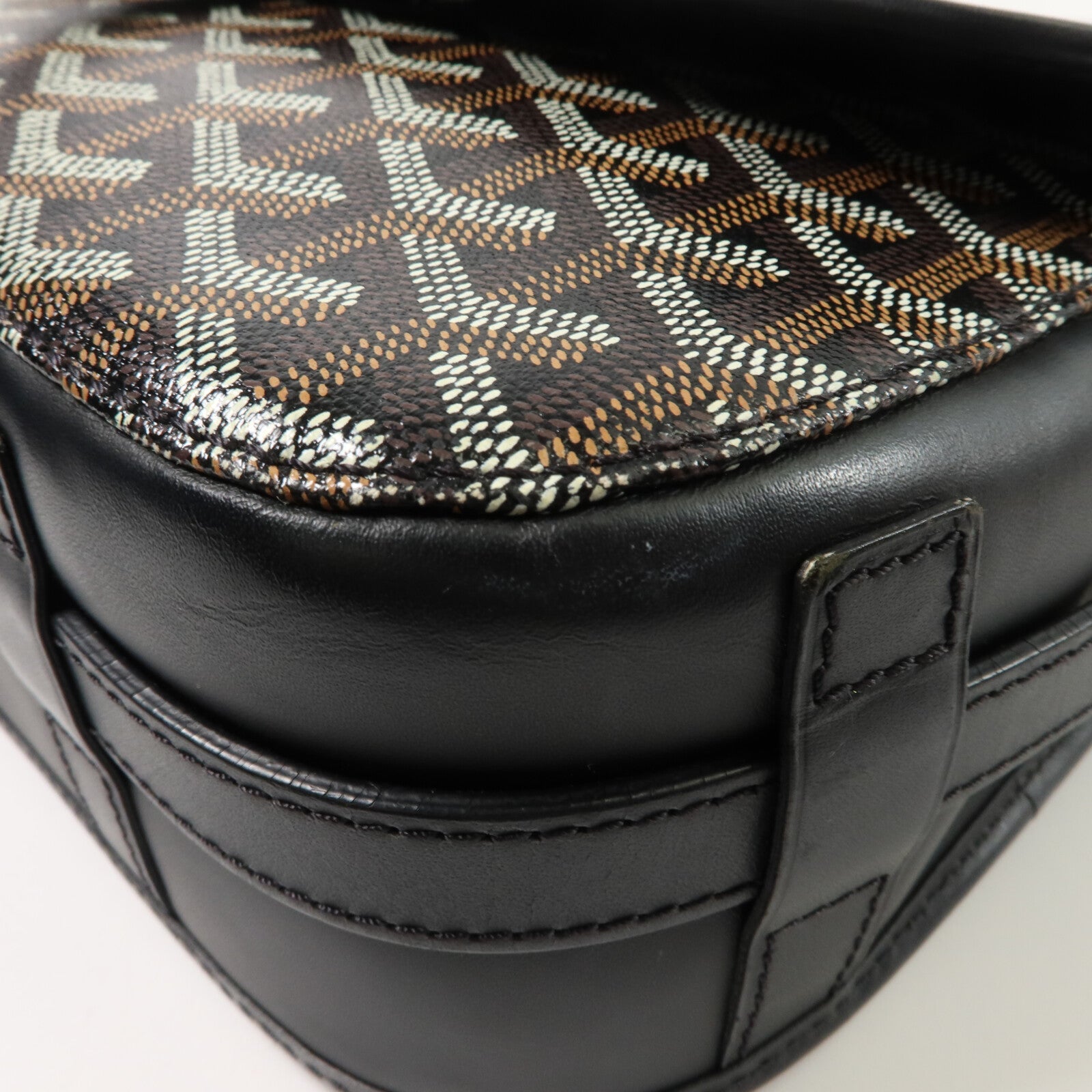 GOYARD 塗層帆布/牛皮皮革Belvedere 2 MM肩背袋