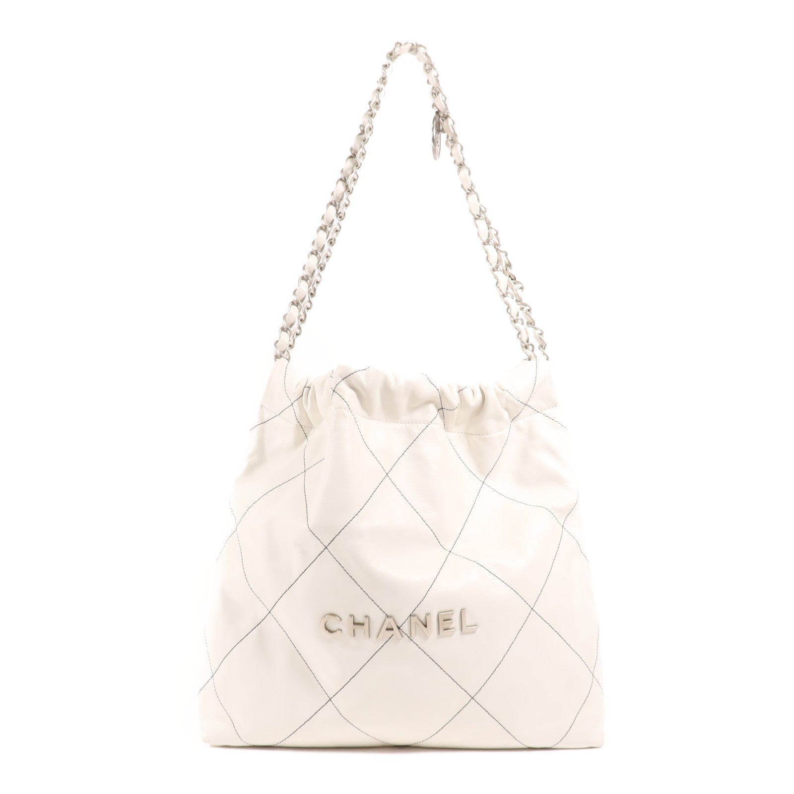 CHANEL 【激減優惠】羊皮皮革Chanel 22 Small銀扣鏈帶肩背袋