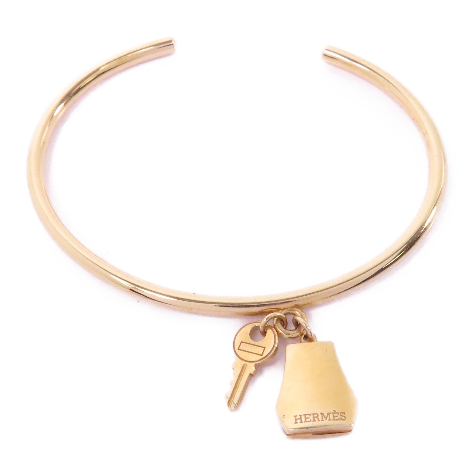 HERMES 18K玫瑰金Kelly Clochette Bracelet XS手鐲金色