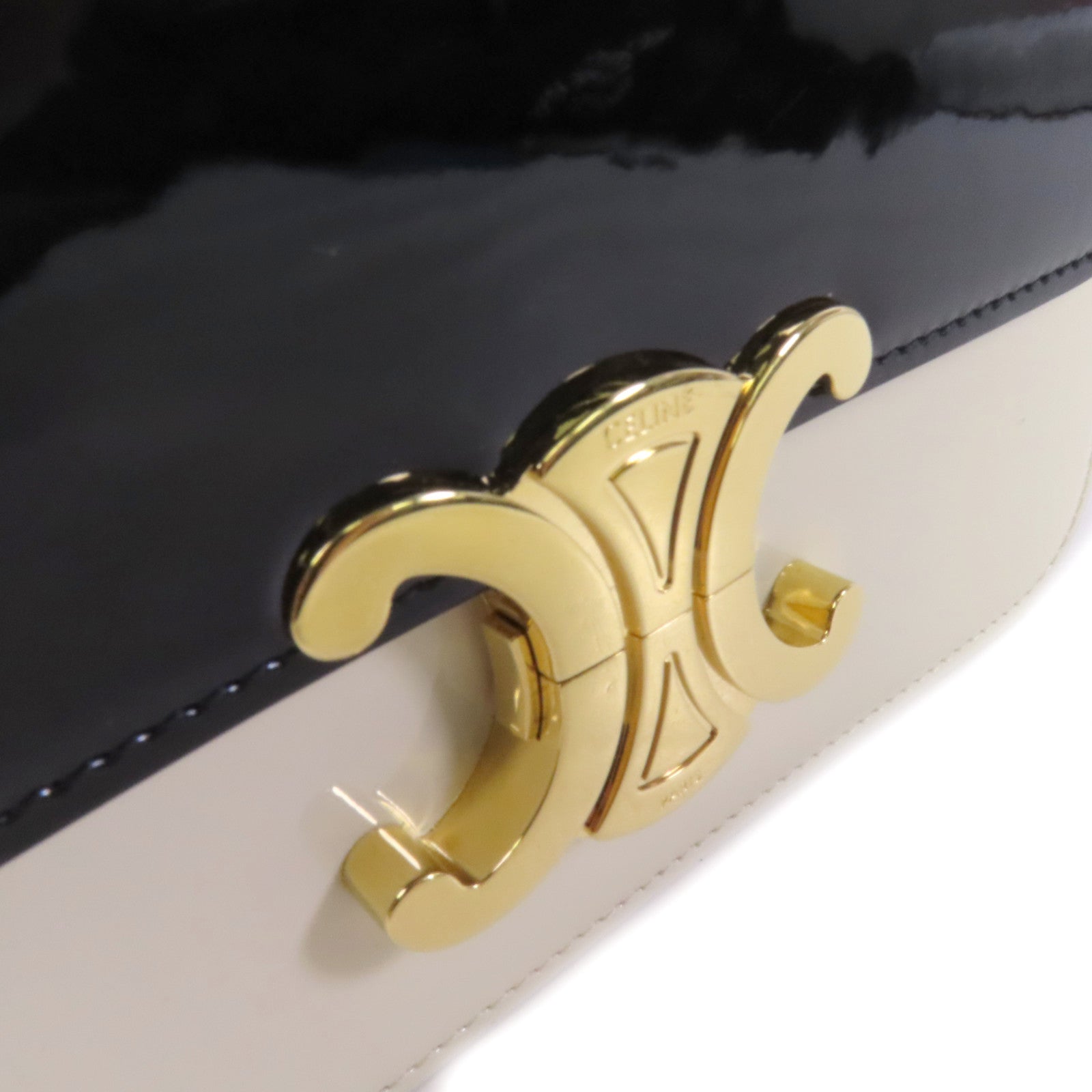 CELINE 漆皮皮革Teen Garance金扣肩背袋