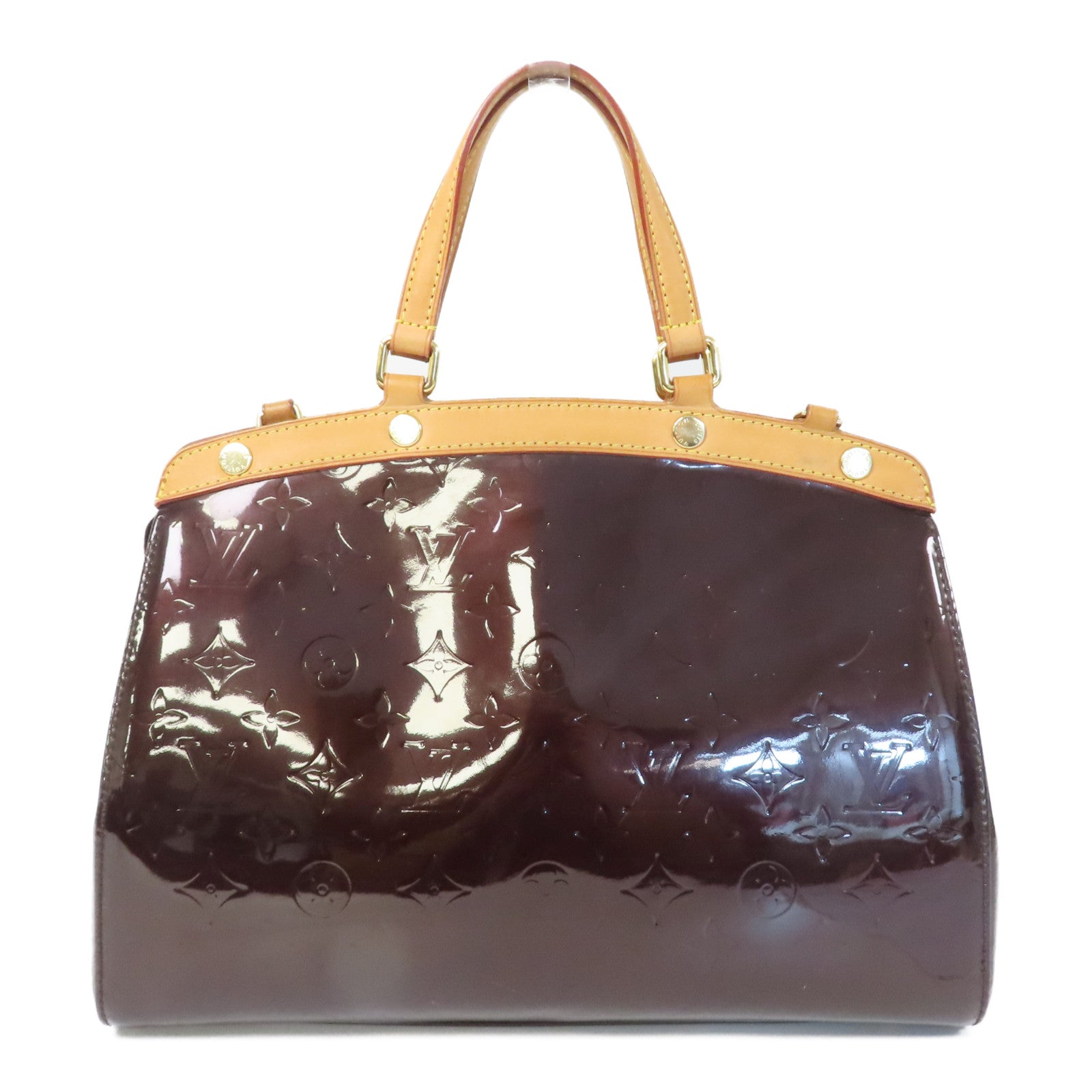 LOUIS VUITTON 【激減優惠】Vernis BreaMM金扣手挽袋紅色